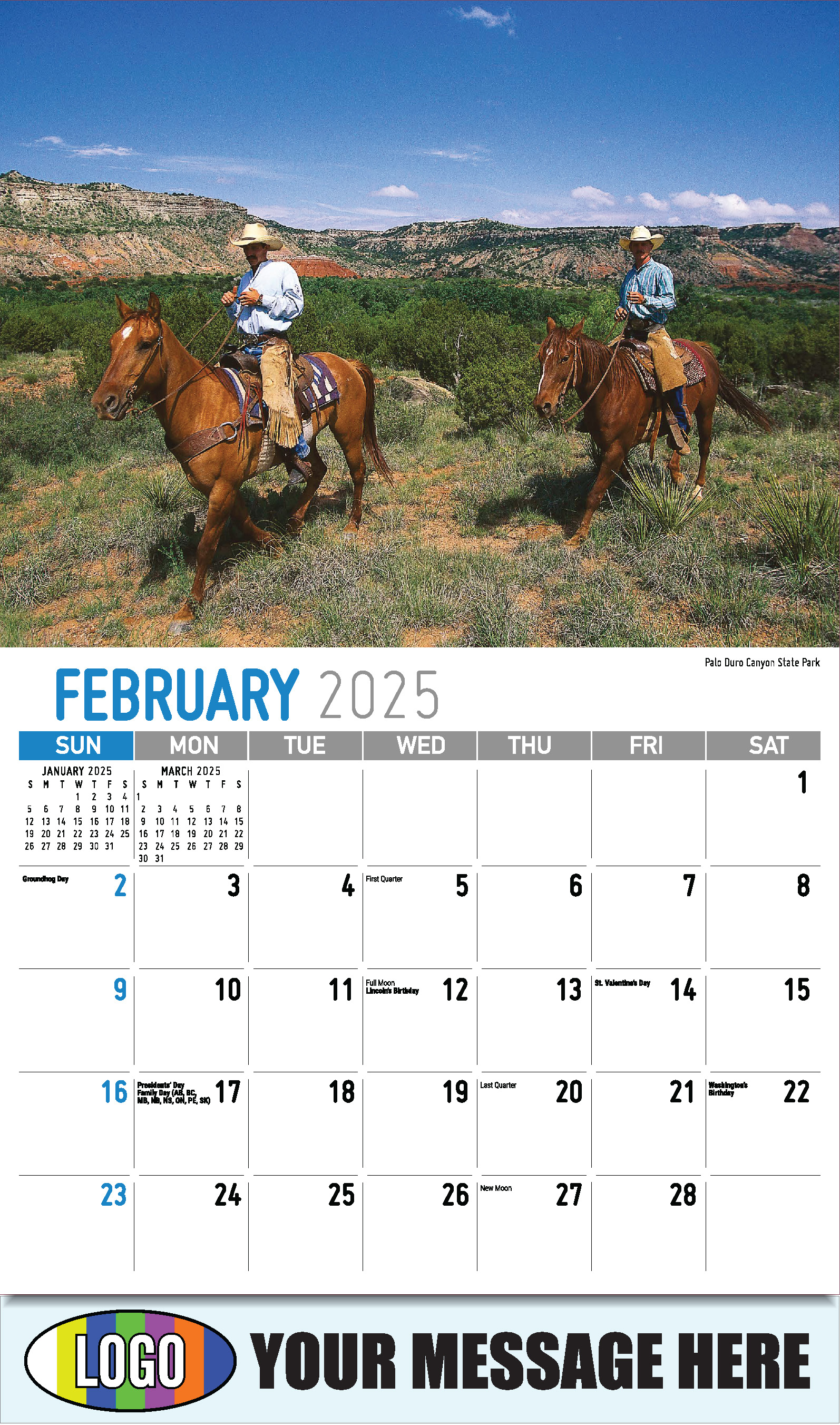 Scenes of Texas 2025 Business Advertising Calendar - February