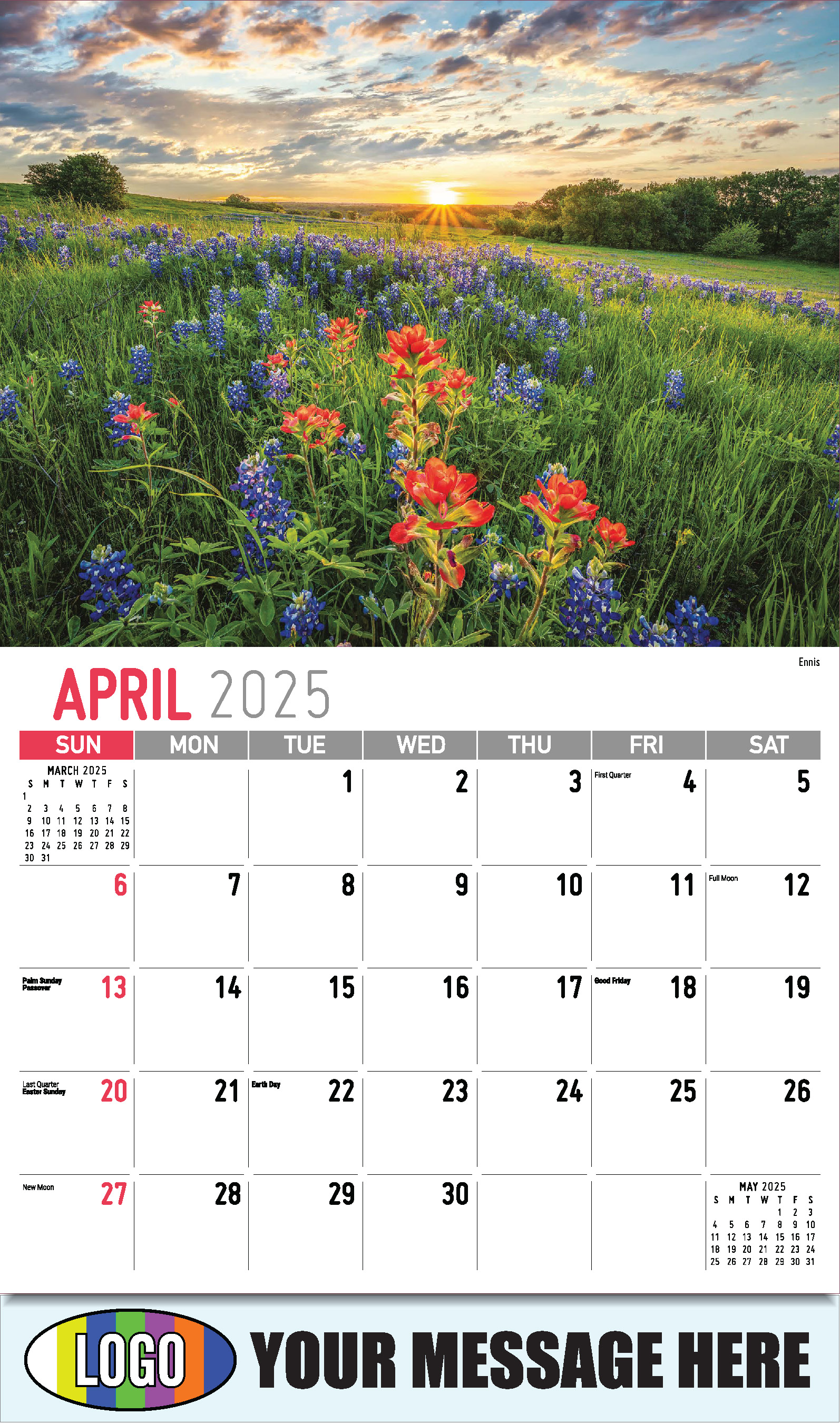 Scenes of Texas 2025 Business Advertising Calendar - April