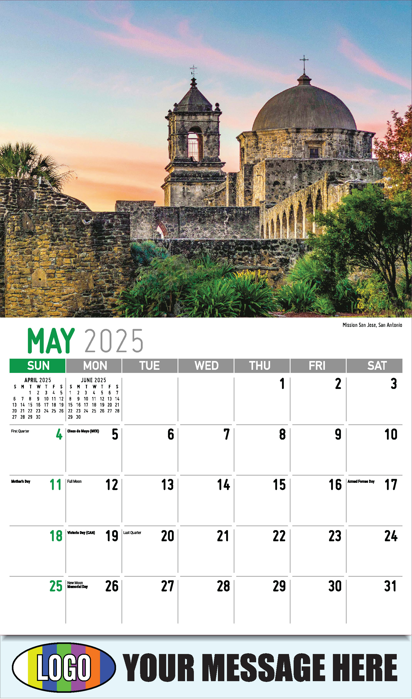 Scenes of Texas 2025 Business Advertising Calendar - May