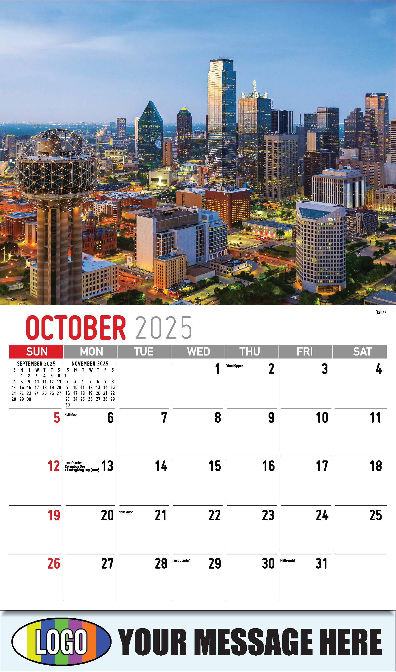Scenes of Texas 2025 Business Advertising Calendar - October