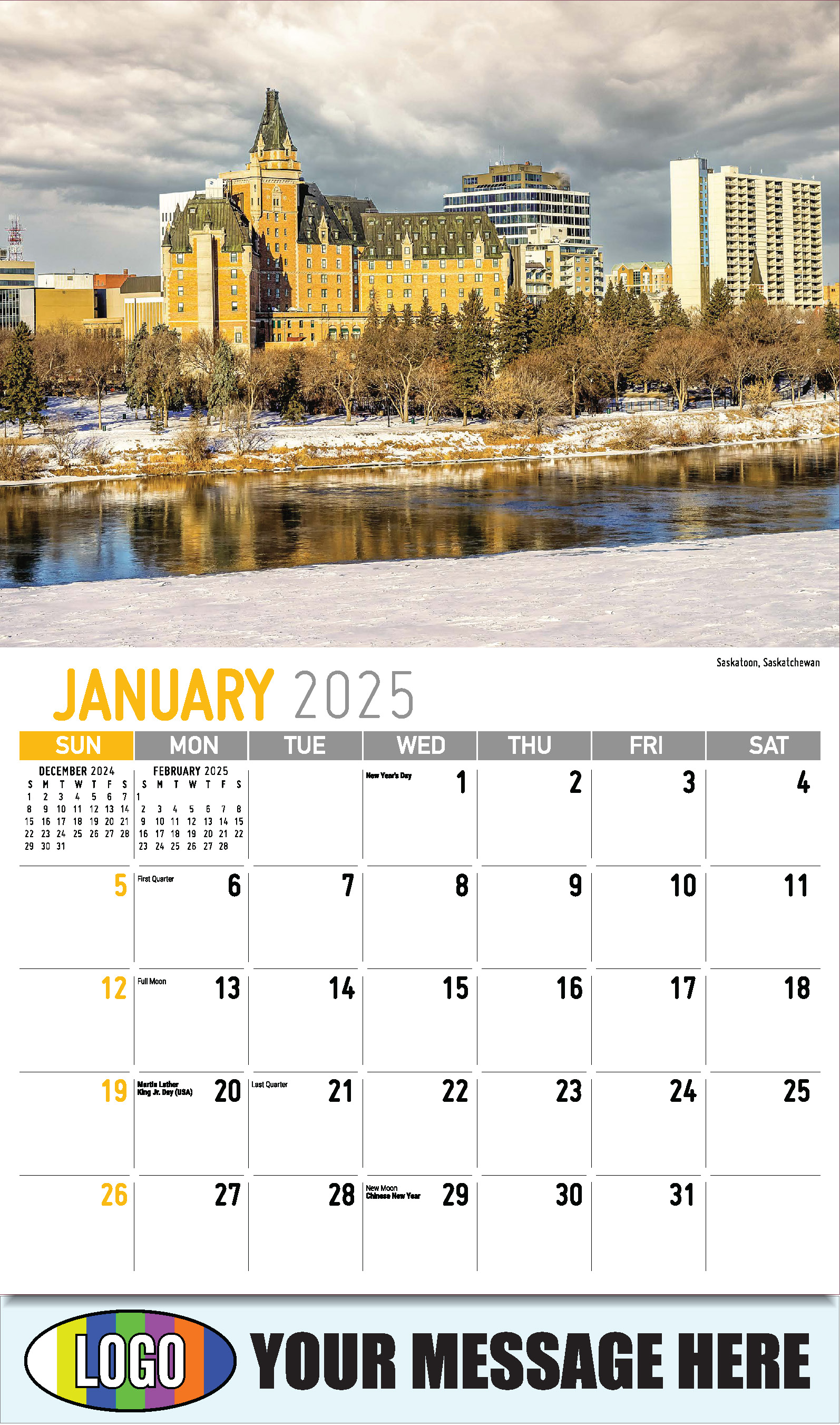 Scenes of Western Canada 2025 Business Promotional Wall Calendar - January