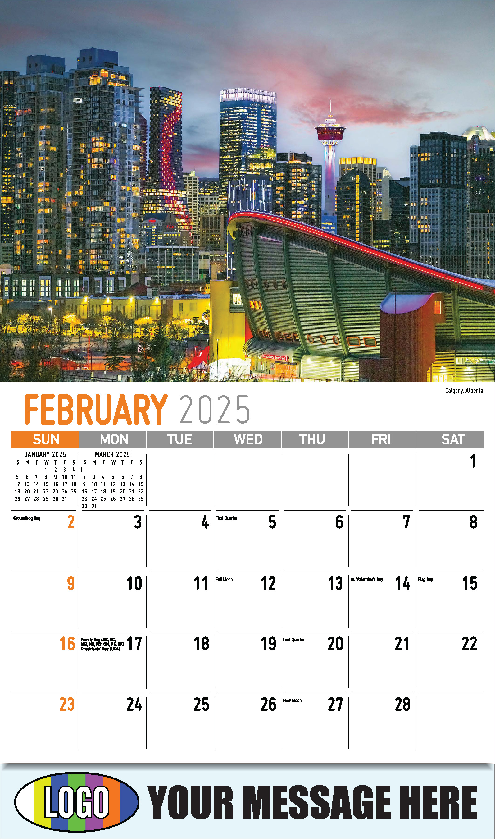 Scenes of Western Canada 2025 Business Promotional Wall Calendar - February