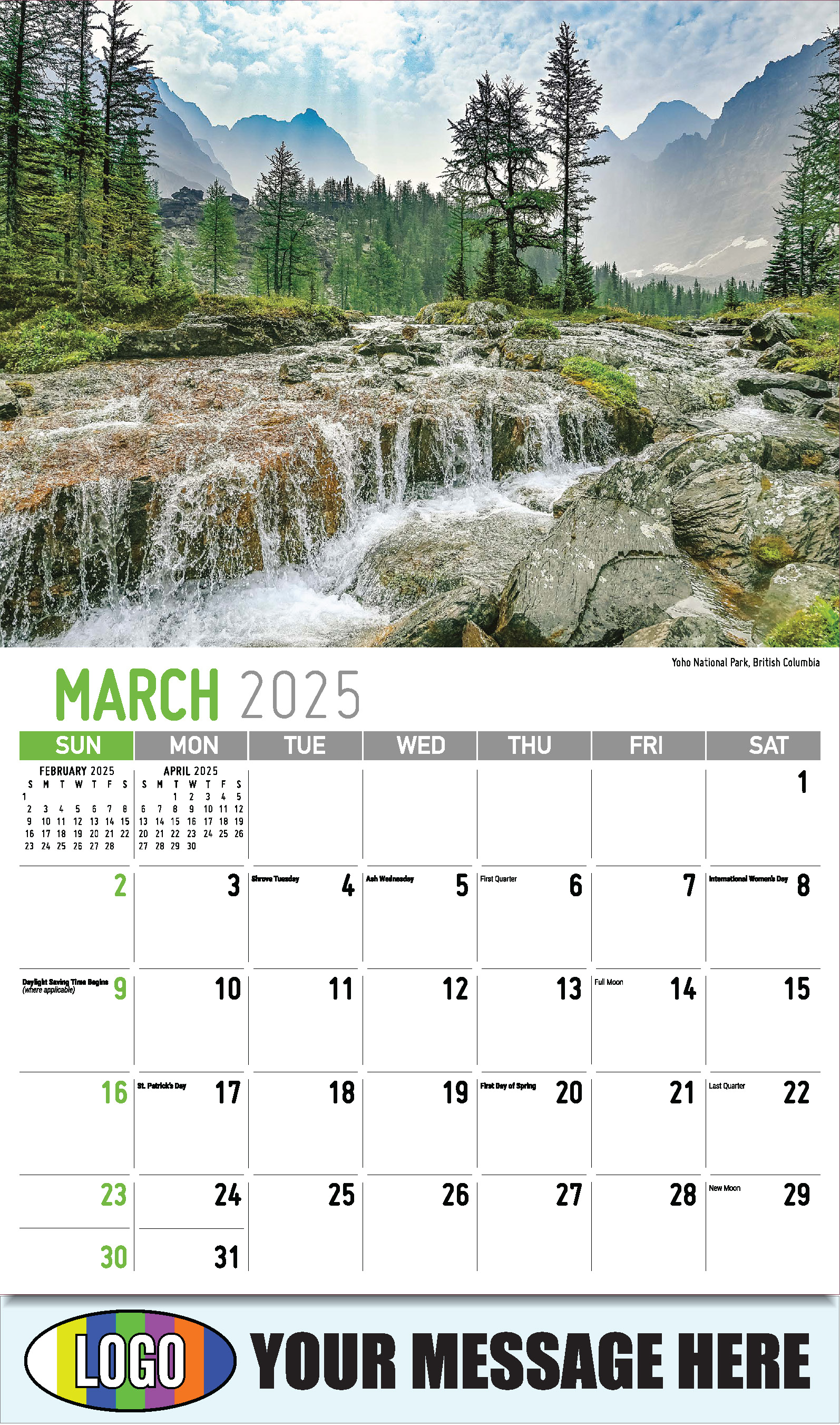 Scenes of Western Canada 2025 Business Promotional Wall Calendar - March