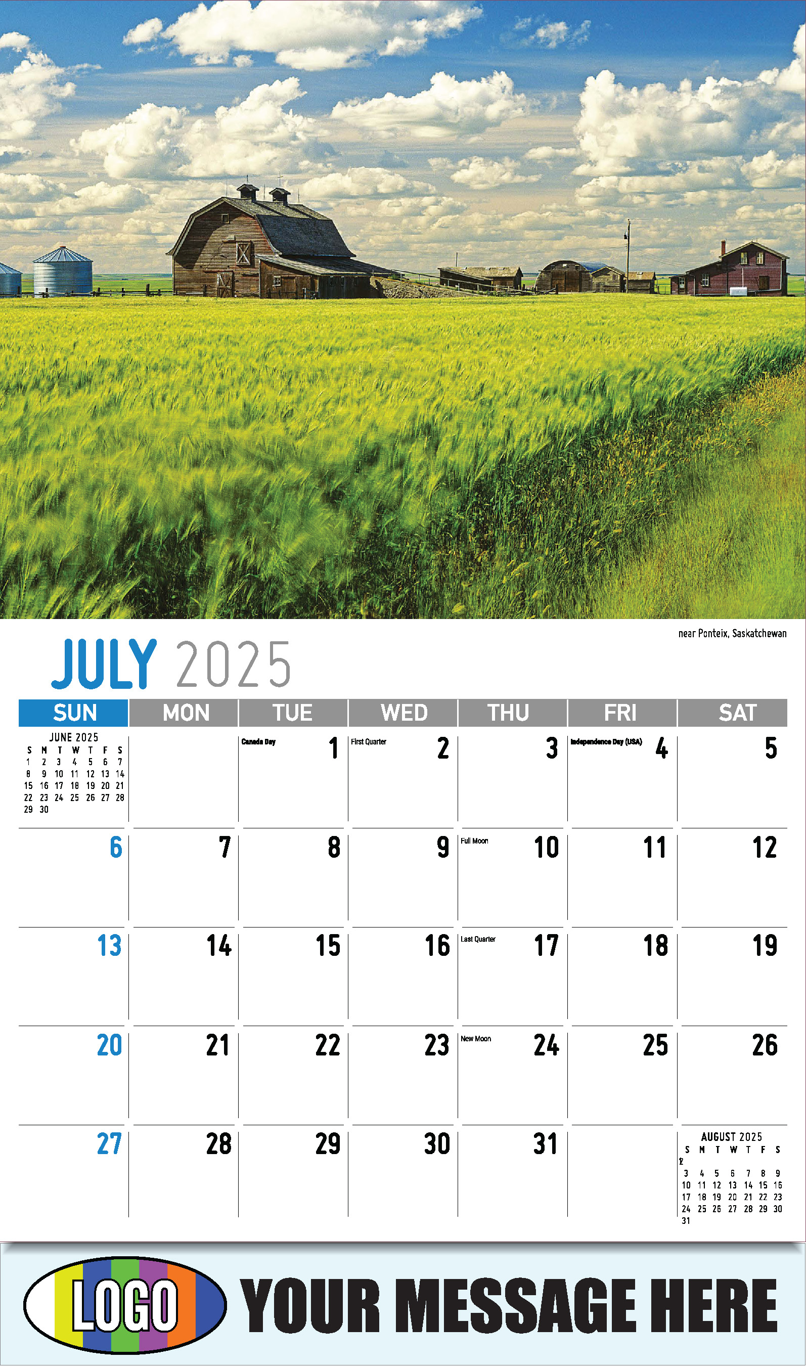 Scenes of Western Canada 2025 Business Promotional Wall Calendar - July