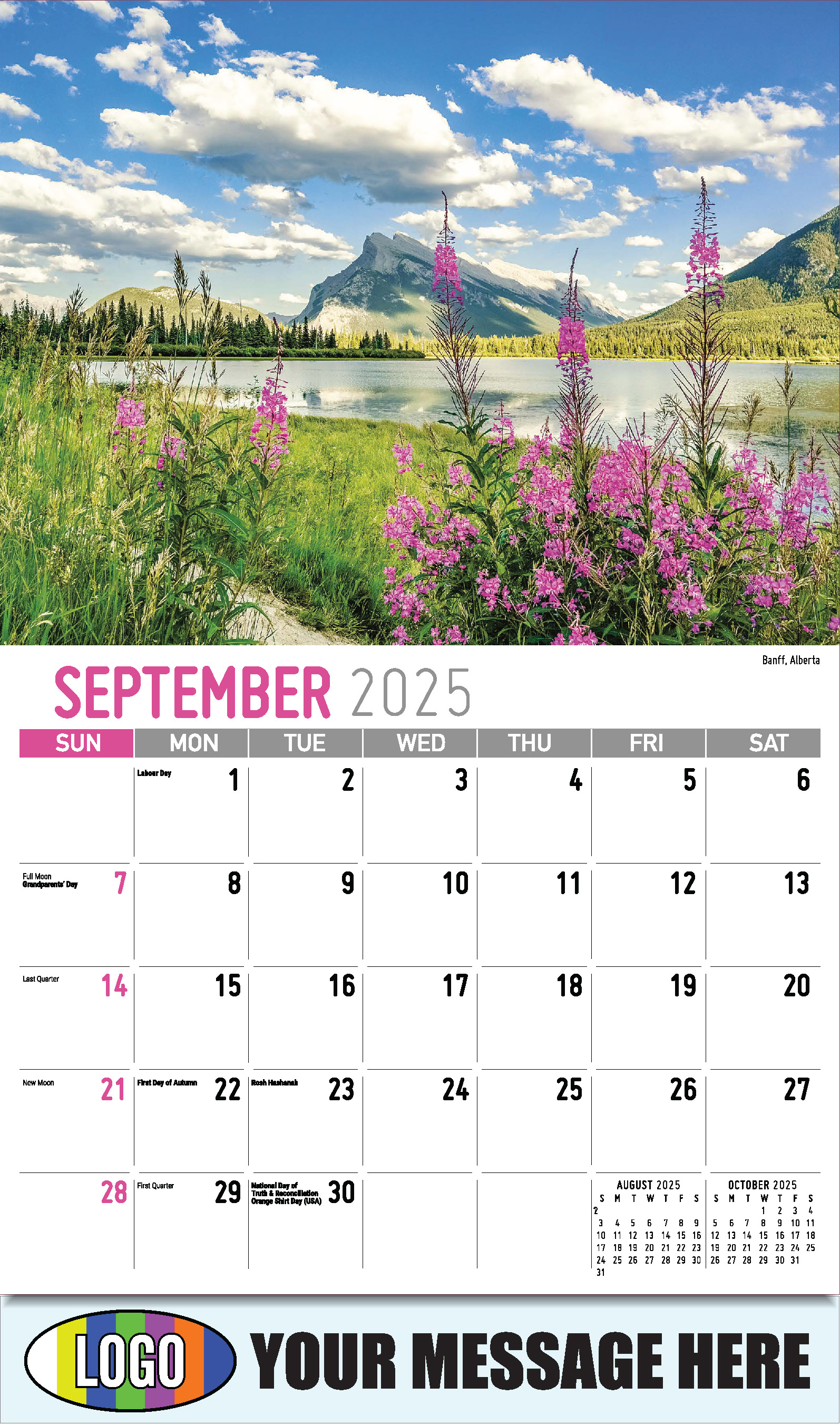 Scenes of Western Canada 2025 Business Promotional Wall Calendar - September
