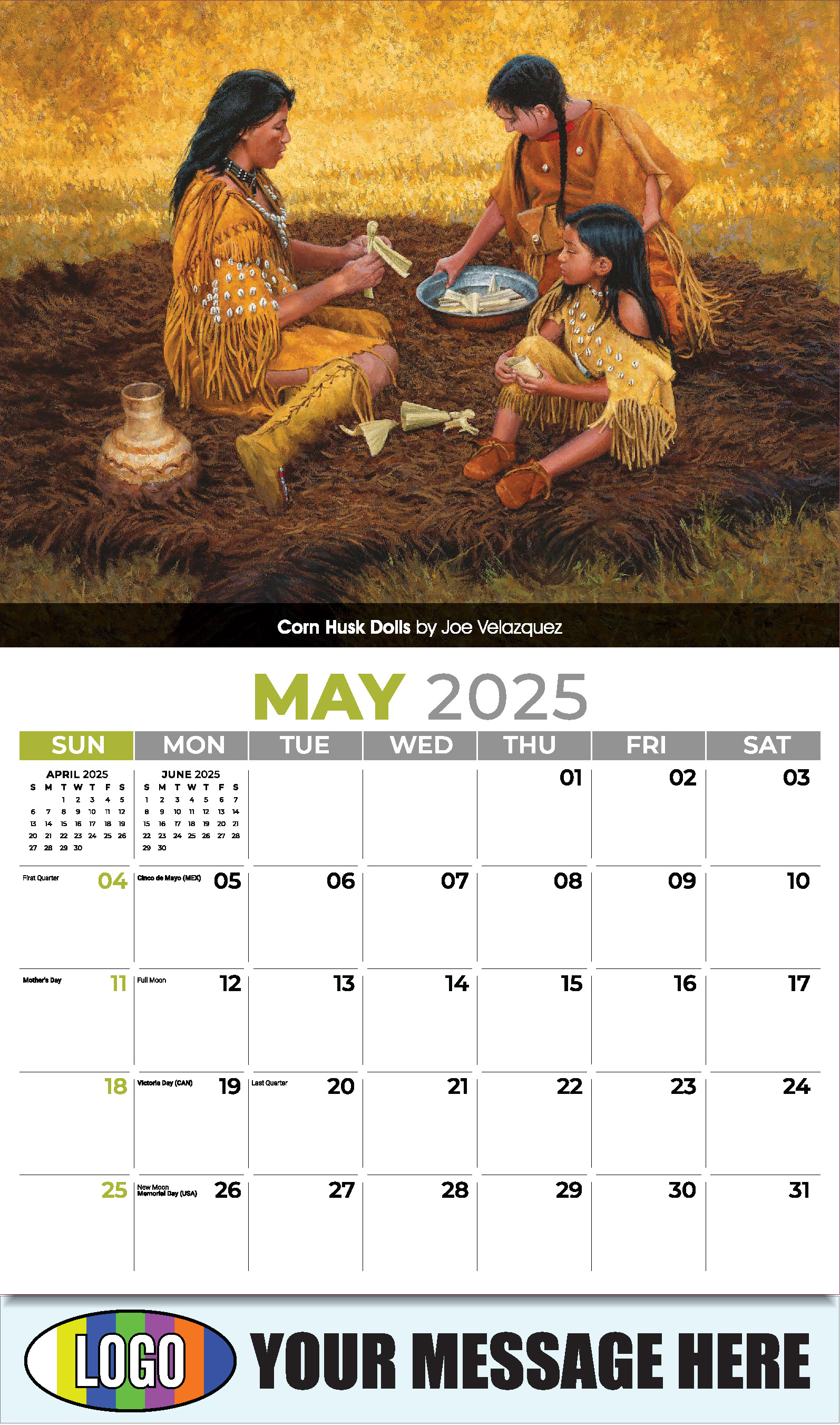 Spirit of the Old West 2025 Old West Art Business Promo Wall Calendar - May