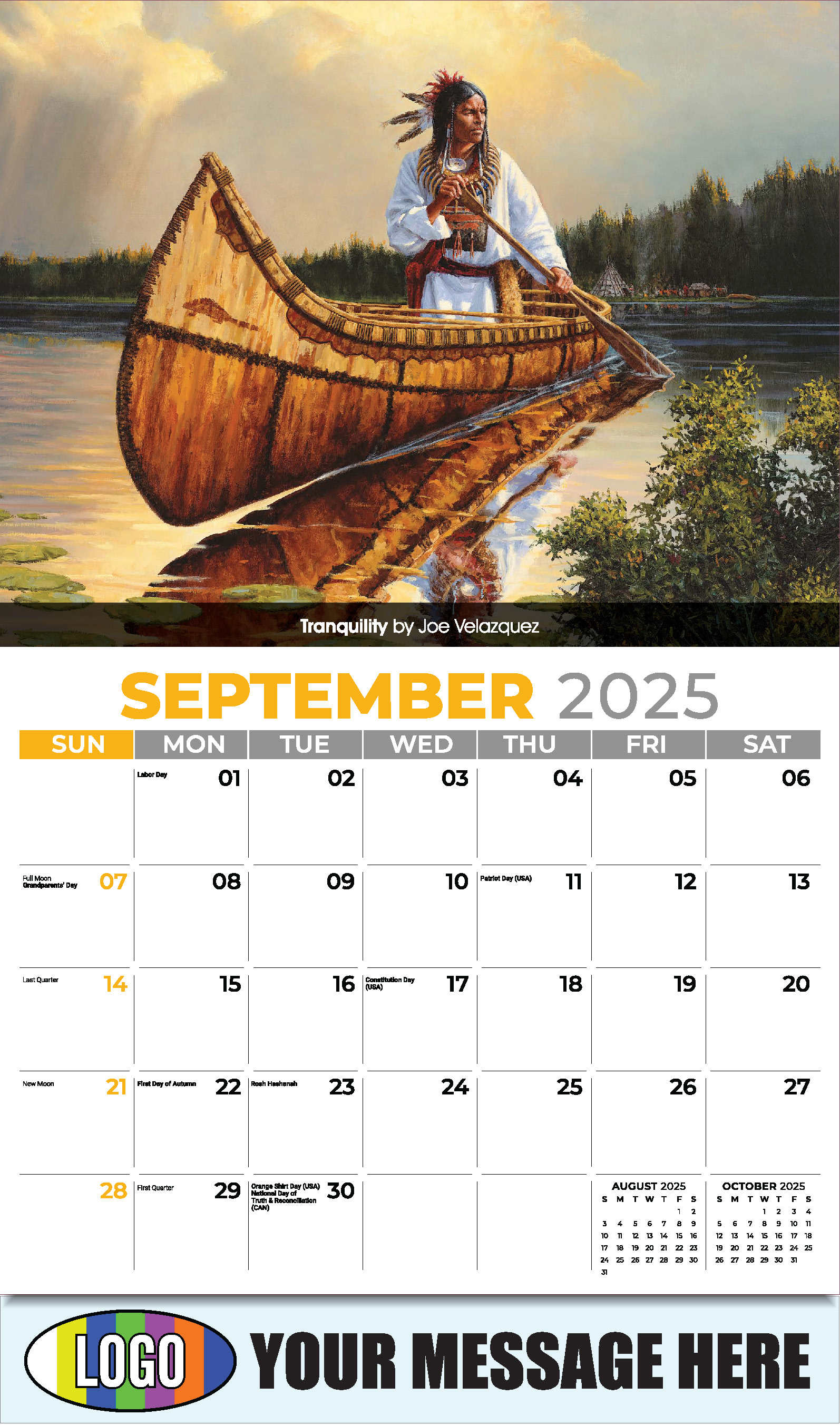 Spirit of the Old West 2025 Old West Art Business Promo Wall Calendar - September