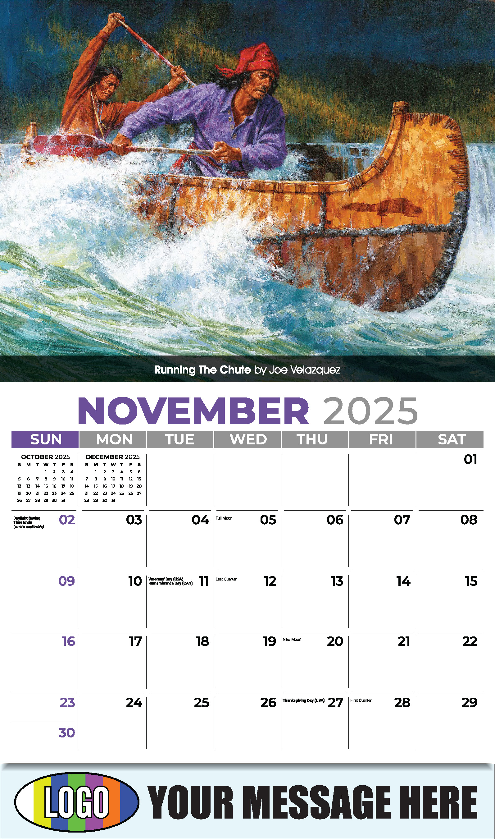 Spirit of the Old West 2025 Old West Art Business Promo Wall Calendar - November