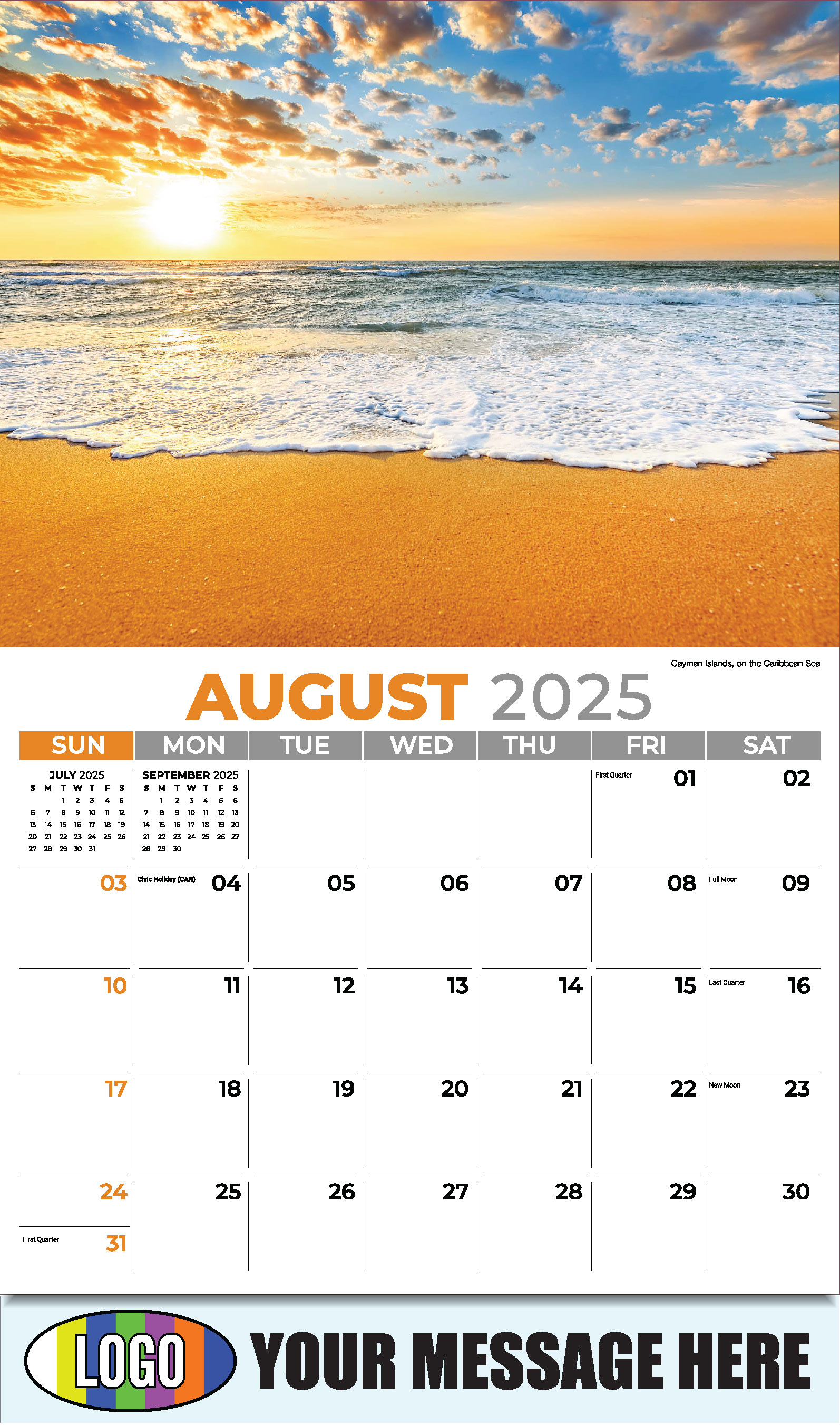 2025 Promotional Advertising Calendar Sun, Sand and Surf low as 65¢