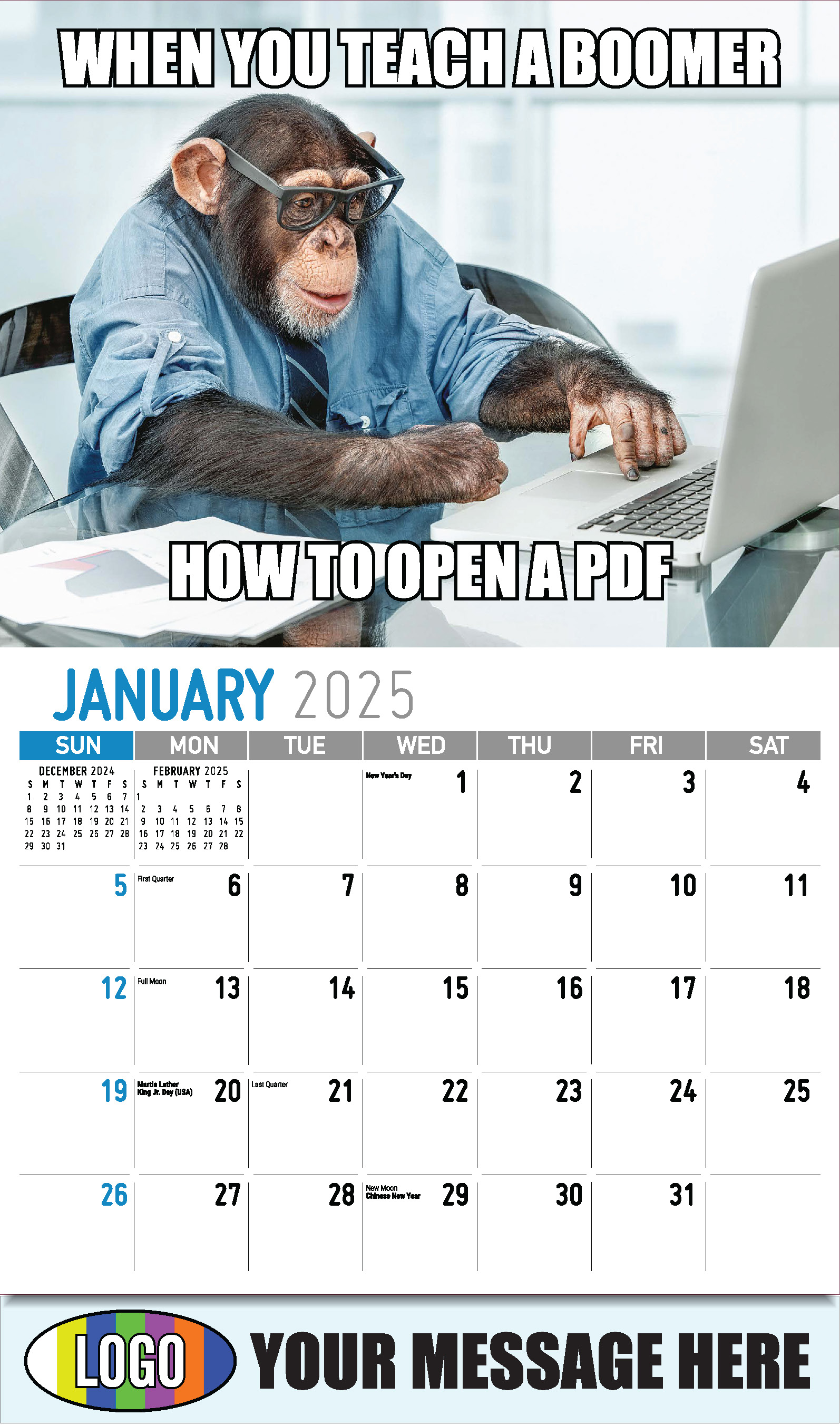 The Memeing of Life 2025 Business Advertising Wall Calendar - January