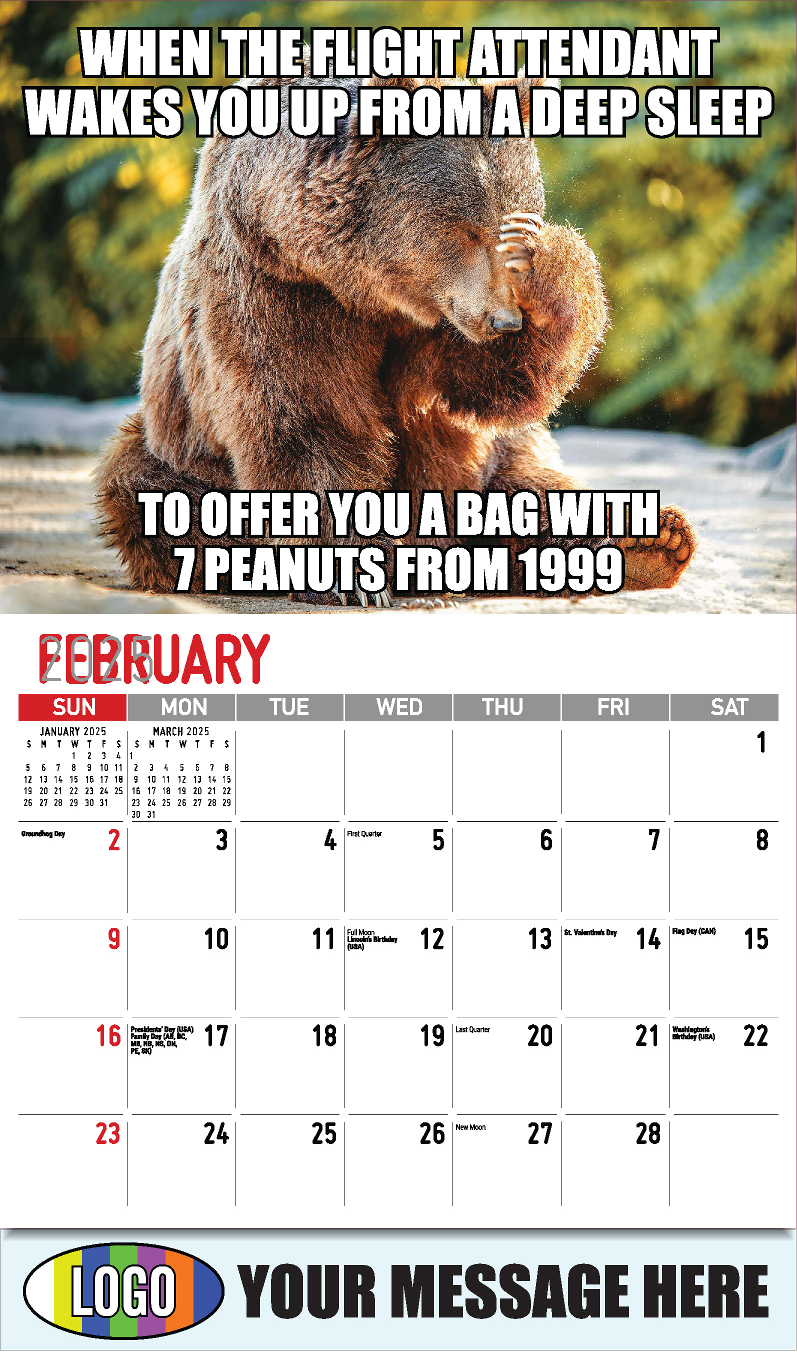 The Memeing of Life 2025 Business Advertising Wall Calendar - February
