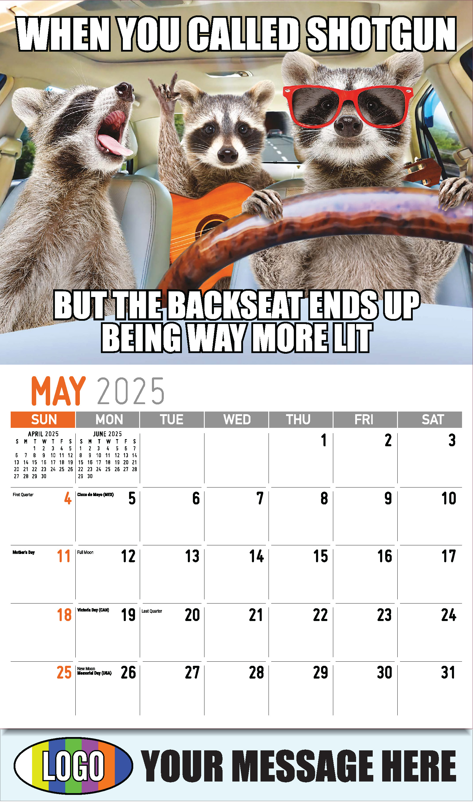The Memeing of Life 2025 Business Advertising Wall Calendar - May