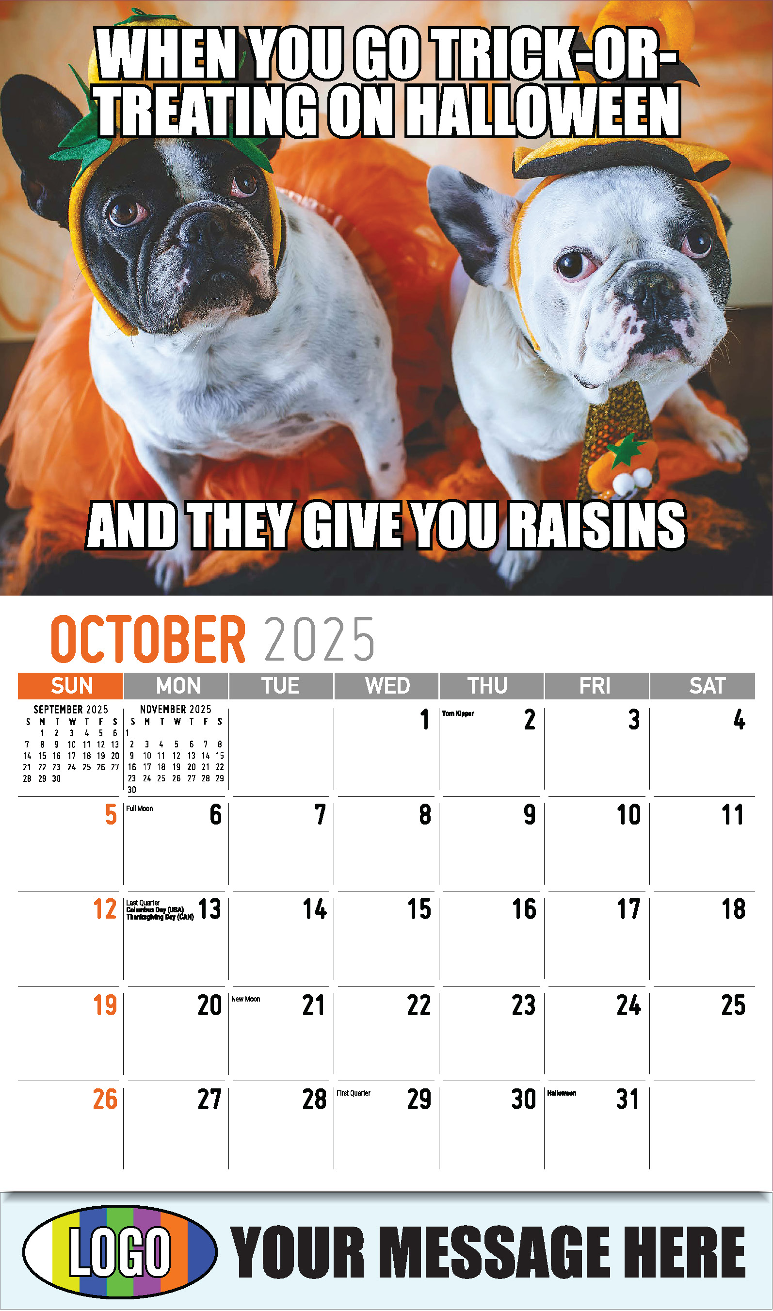 The Memeing of Life 2025 Business Advertising Wall Calendar - October