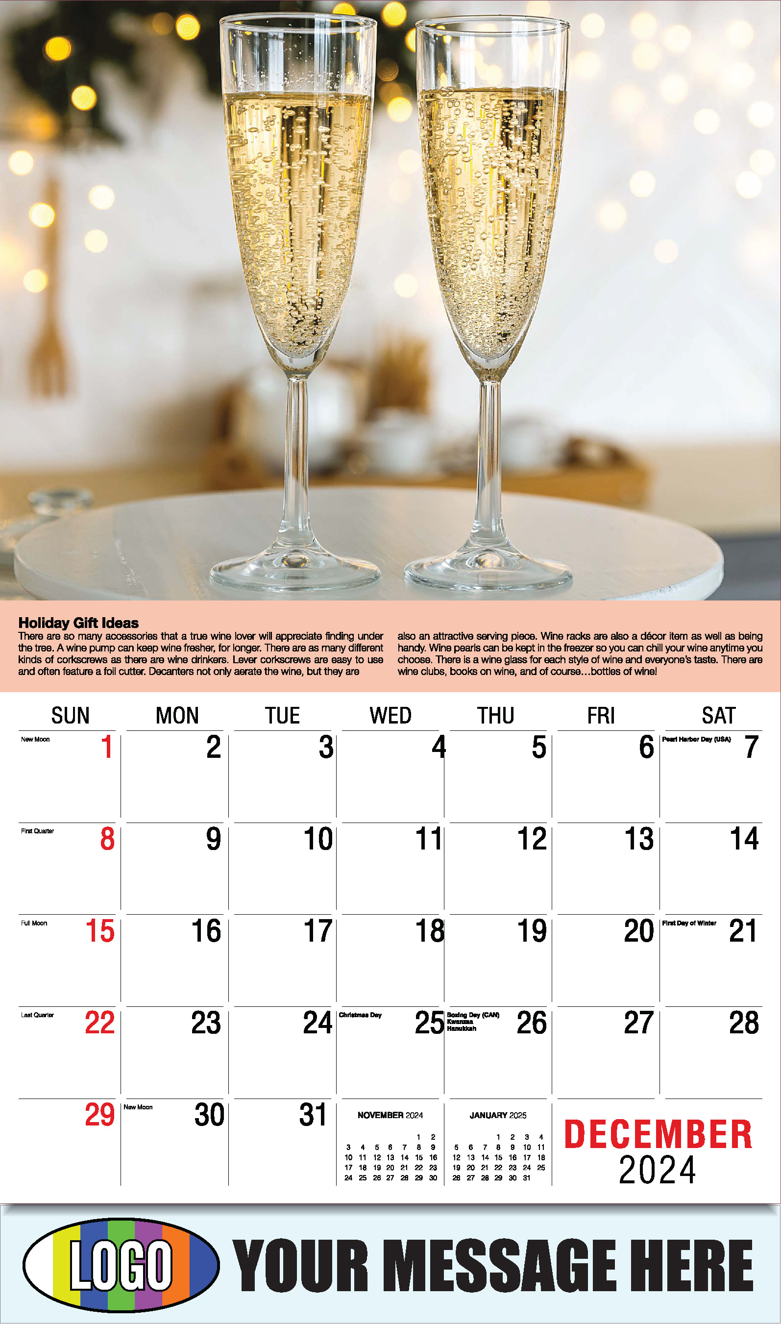 Vintages - Wine Tips 2025 Business Promo Calendar - December_a