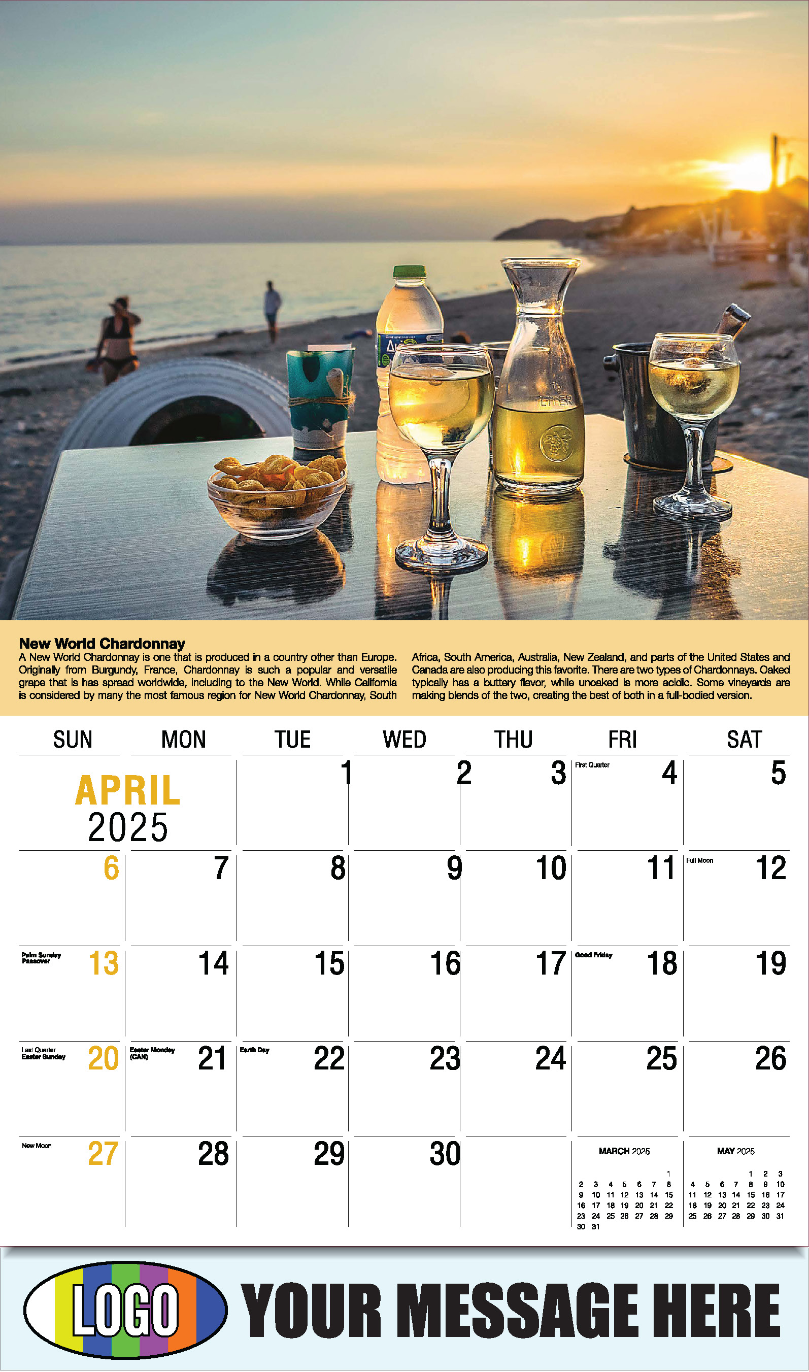 Vintages - Wine Tips 2025 Business Promo Calendar - April