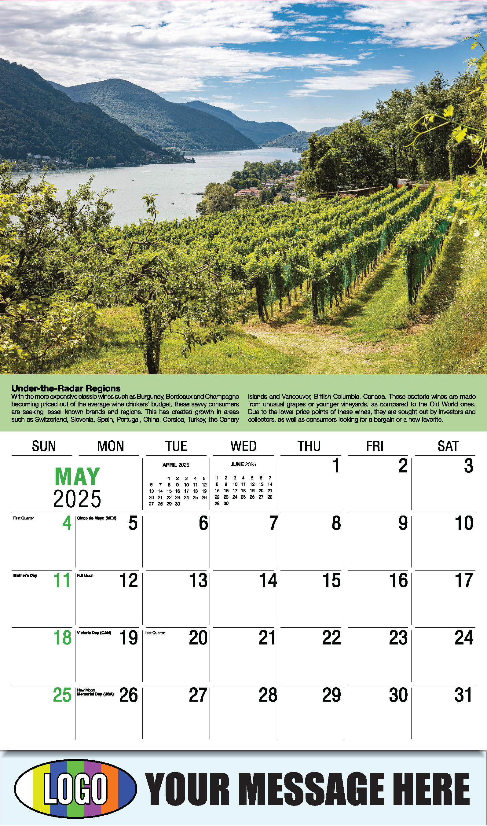 Vintages - Wine Tips 2025 Business Promo Calendar - May