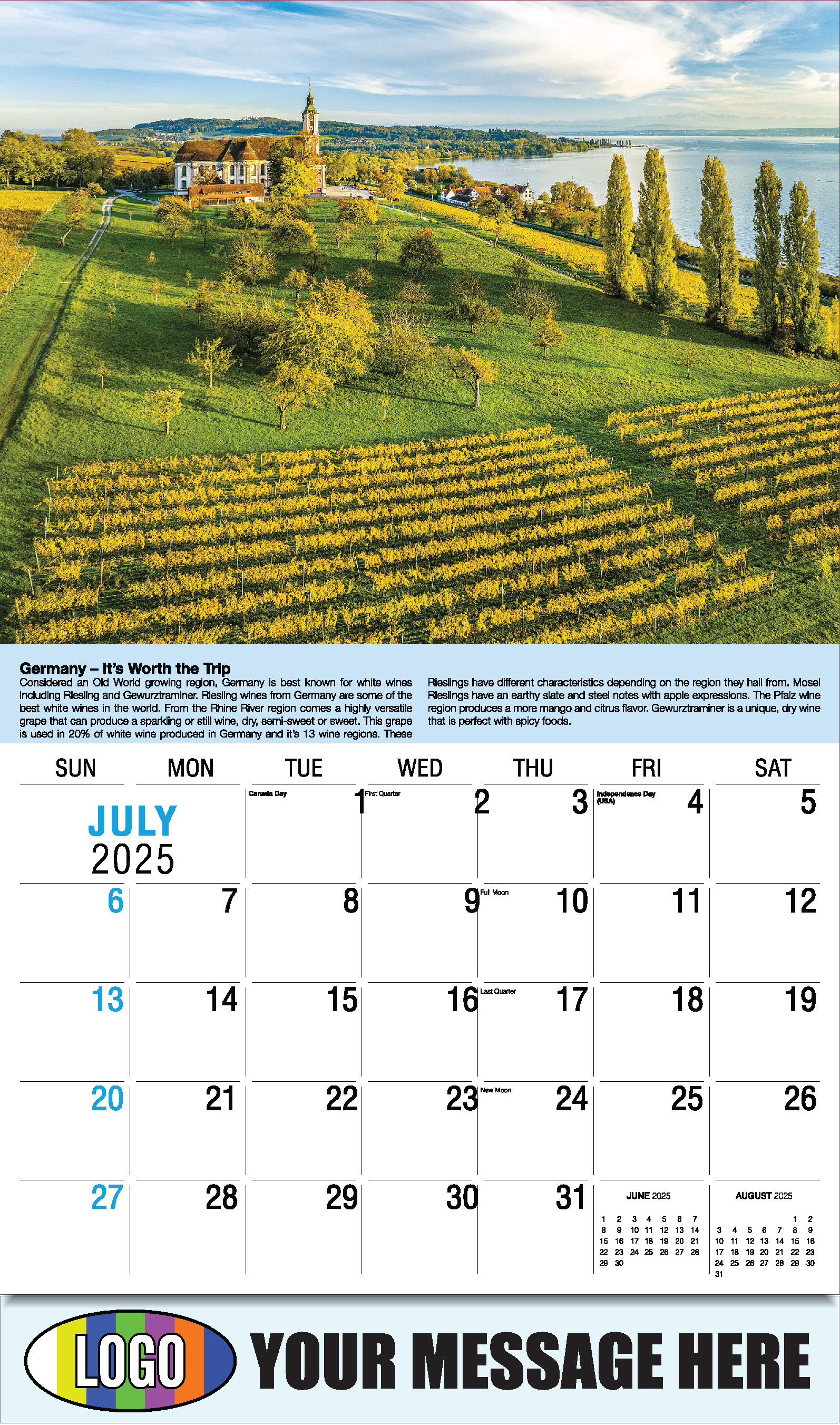 Vintages - Wine Tips 2025 Business Promo Calendar - July