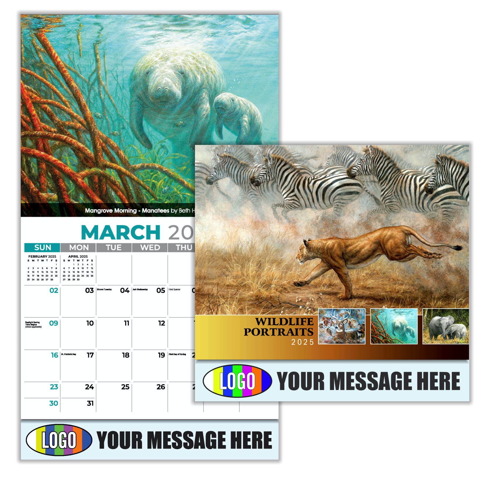 Wildlife Art Portraits 2024 Business Promotion Wall calendar
