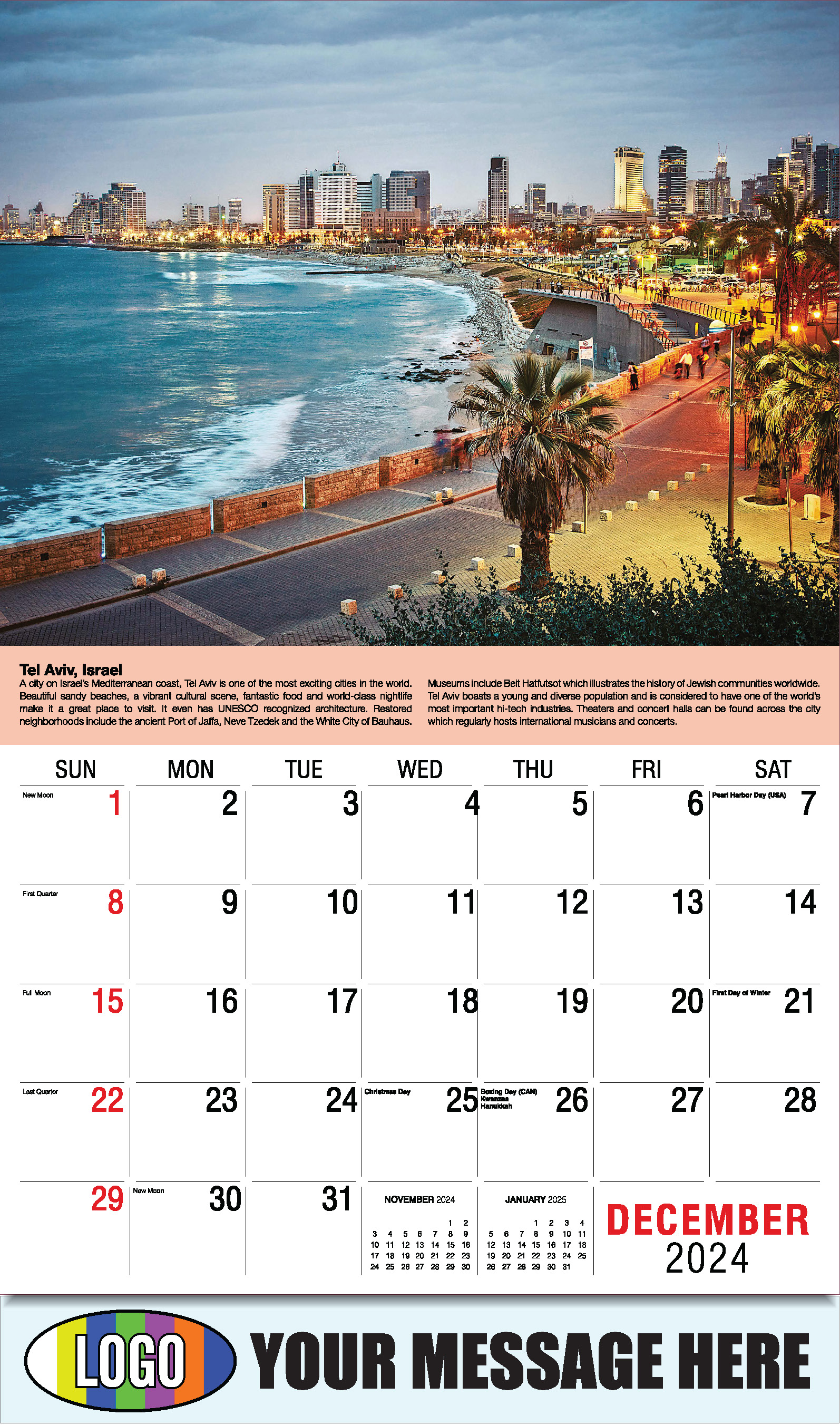 World Travel 2025 Business Advertising Wall Calendar - December_a