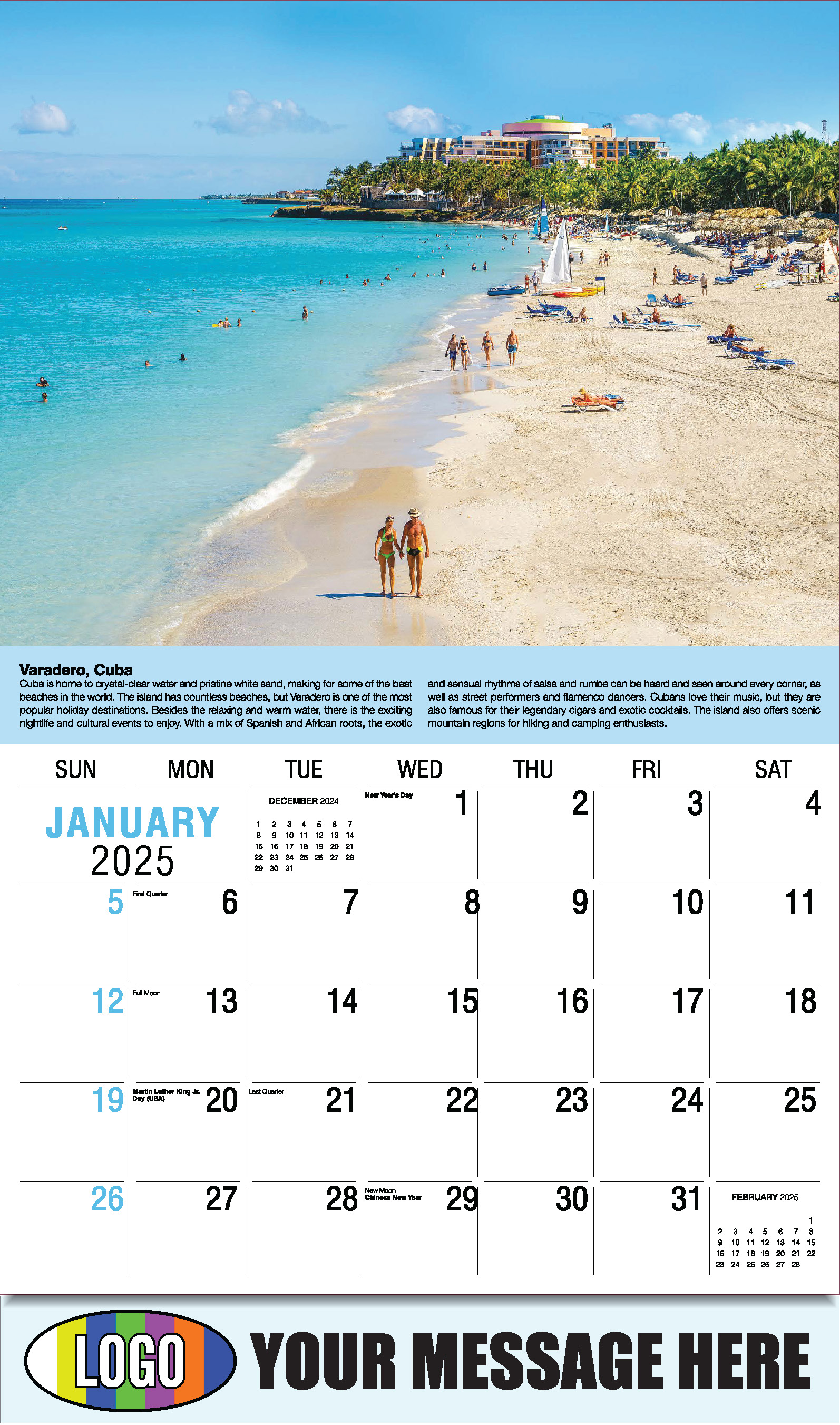 World Travel 2025 Business Advertising Wall Calendar - January