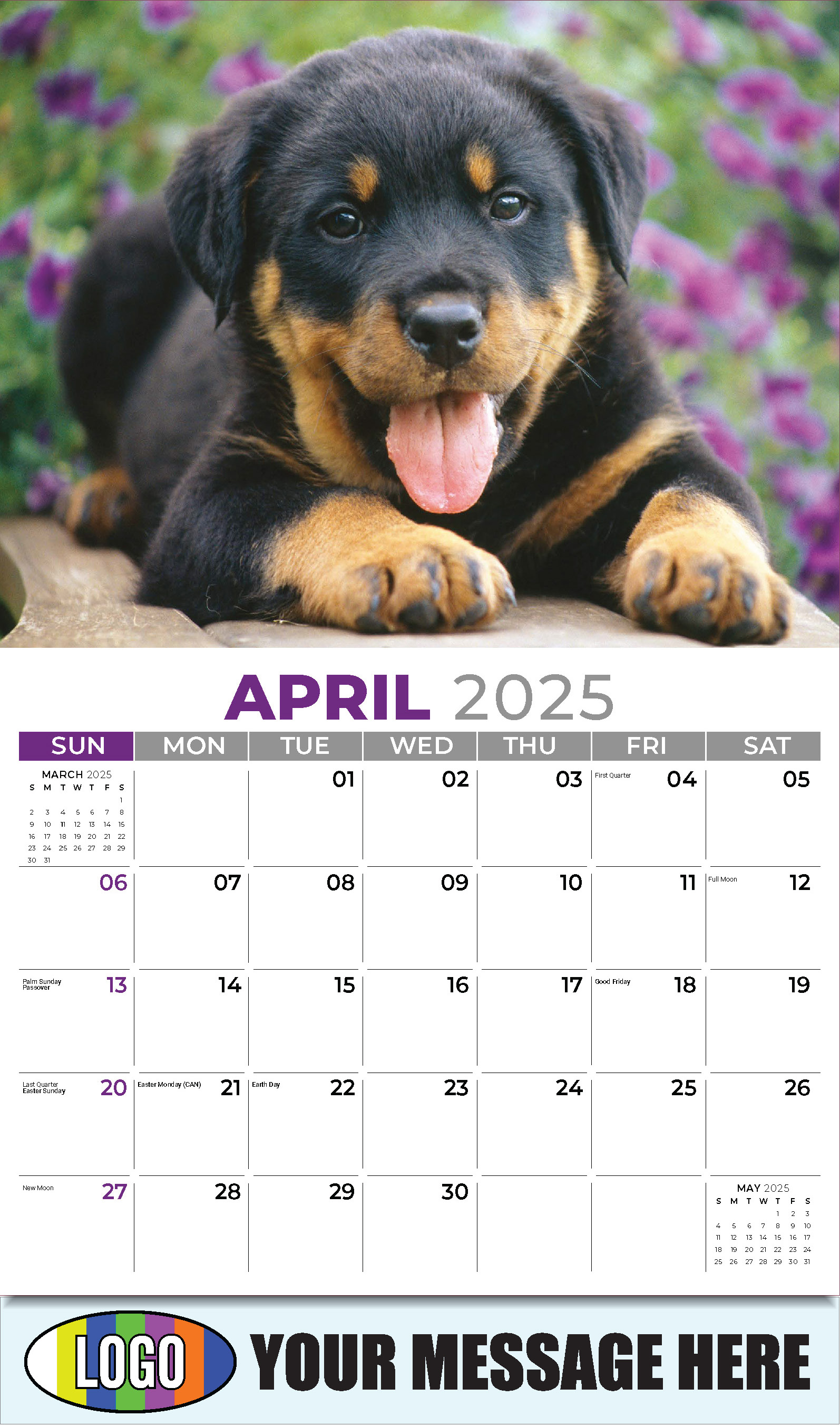 Pets 2025 Business Advertising Wall Calendar - April