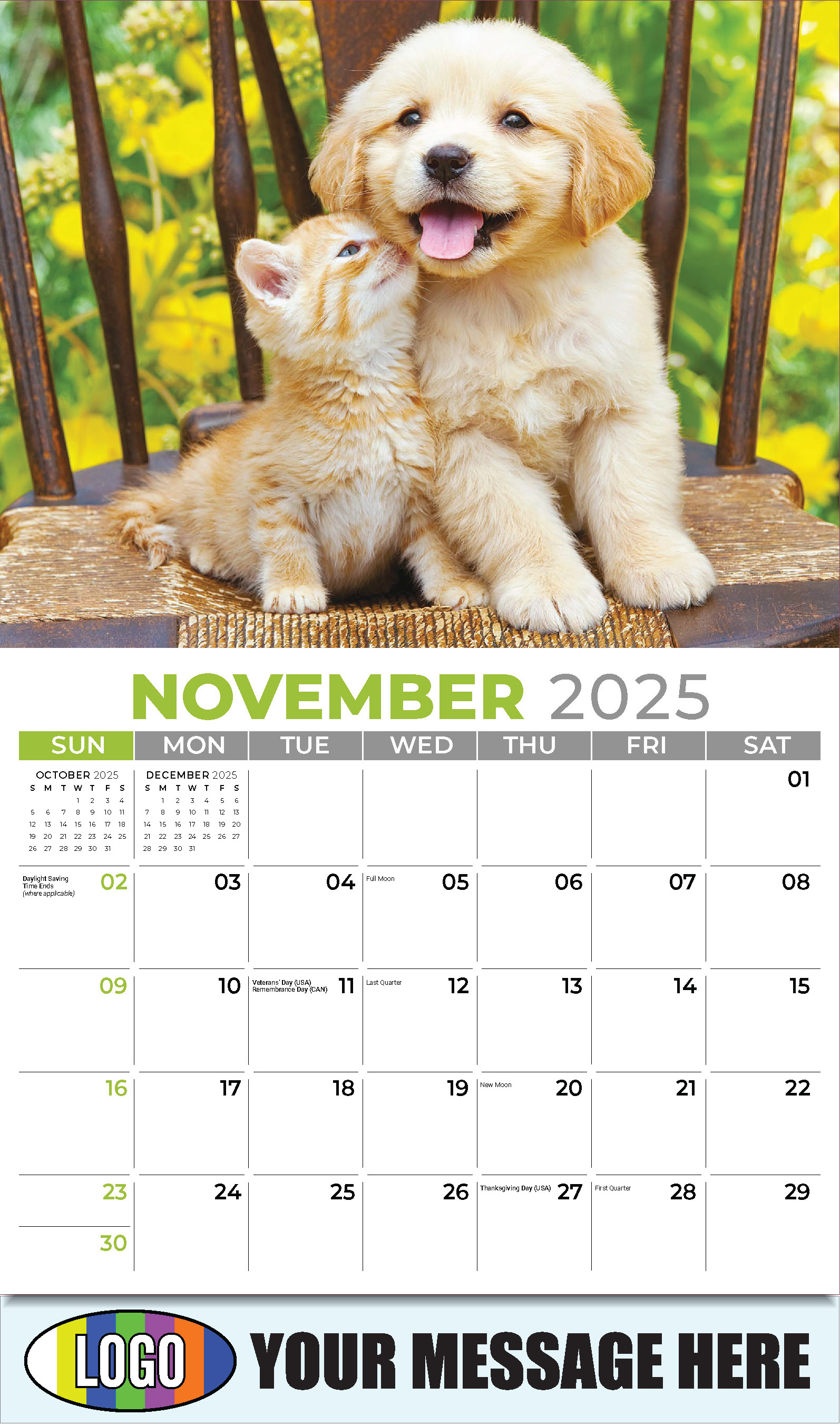 Pets 2025 Business Advertising Wall Calendar - November