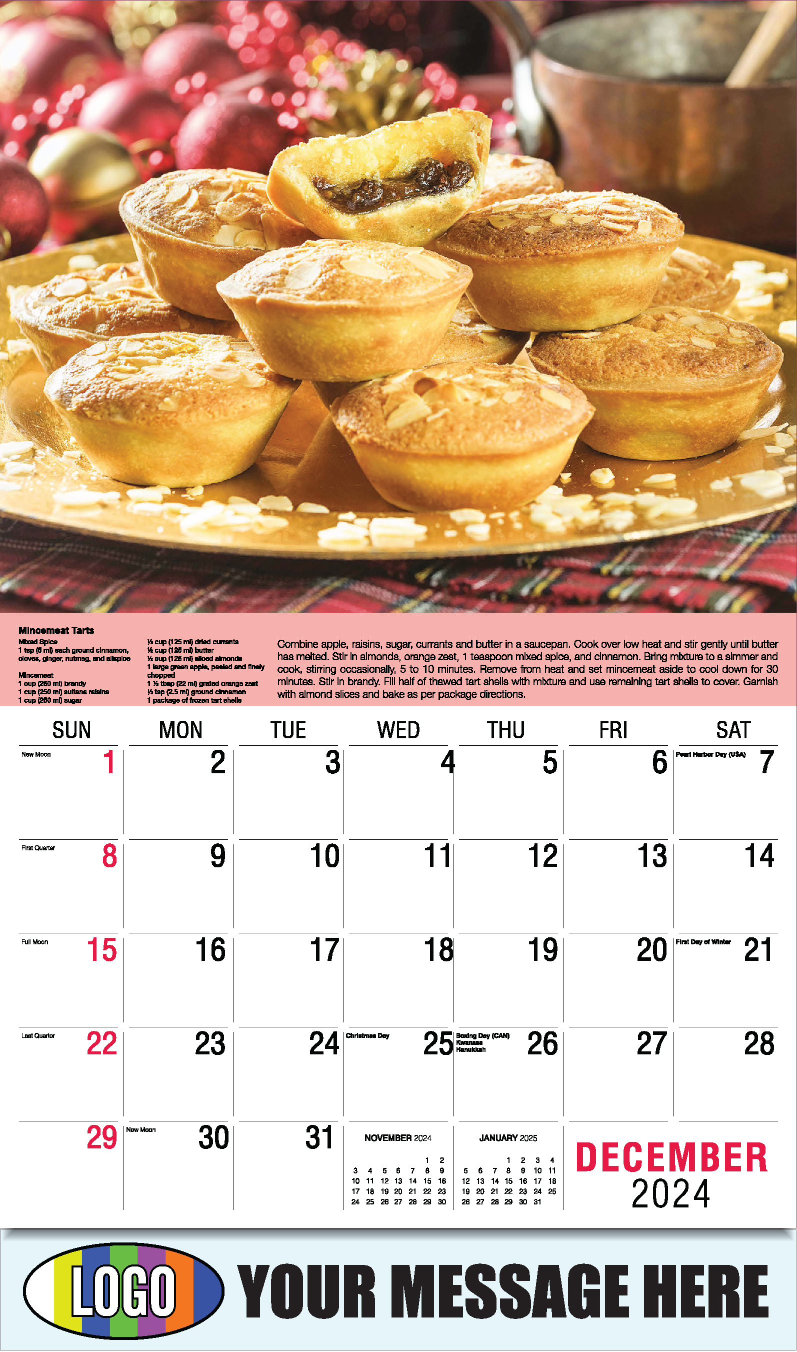 2025 Recipes Promotional Calendar Business Advertising low as 65¢