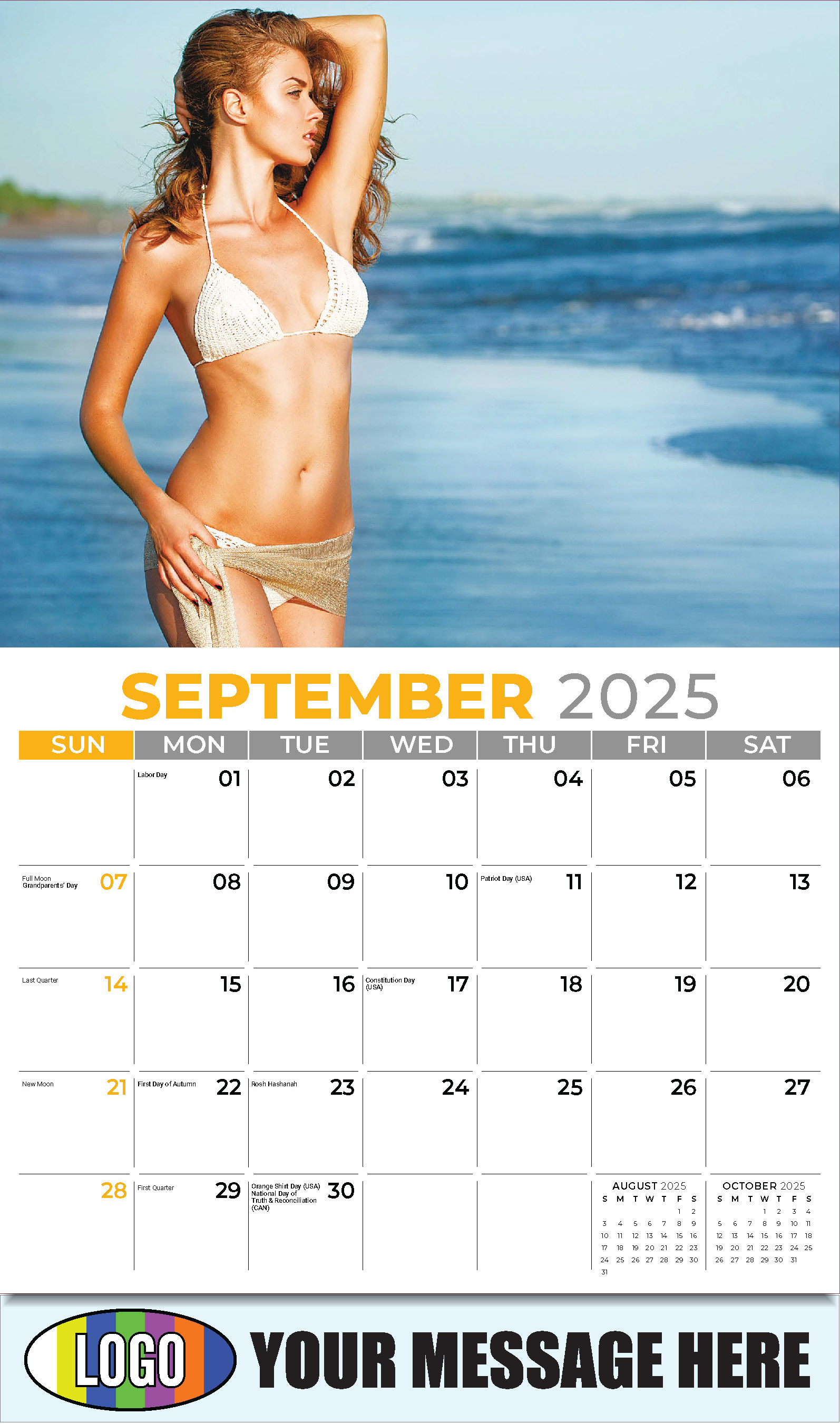 Swimsuits 2025 Business Promotional Wall Calendar - September