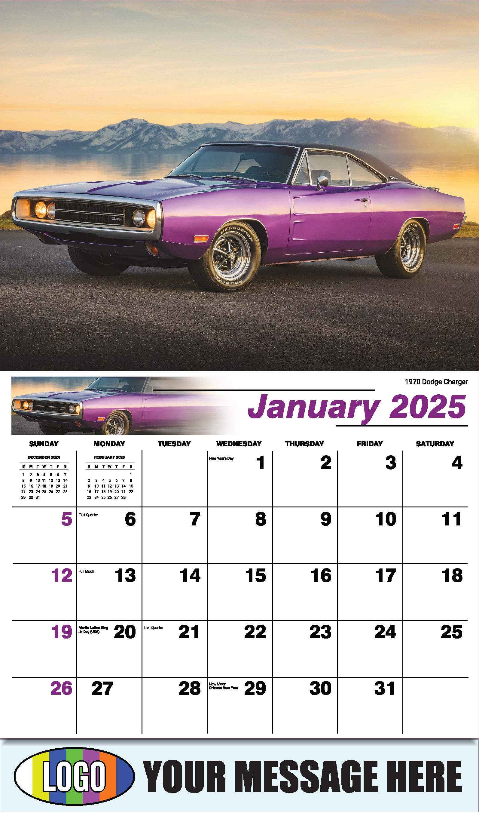 2025 Promotional Calendar Classic Cars low as 65¢