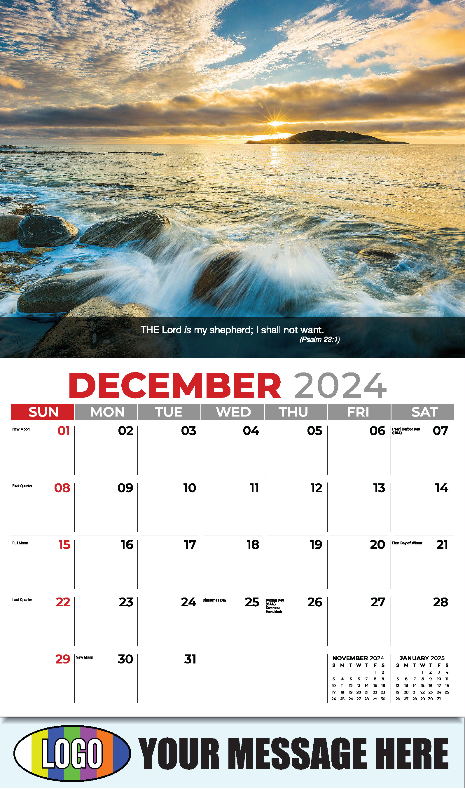 2025 Promotional Calendar Christian Faith 65¢ Church Fund Raising