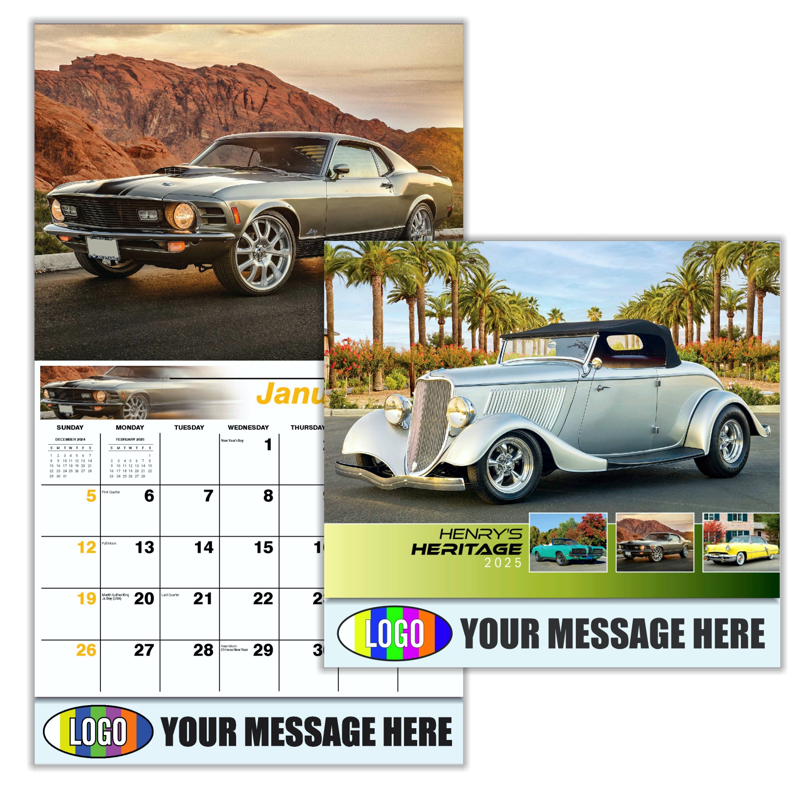 Ford Cars Wall Calendar 2025 Business Promotion low as 65¢