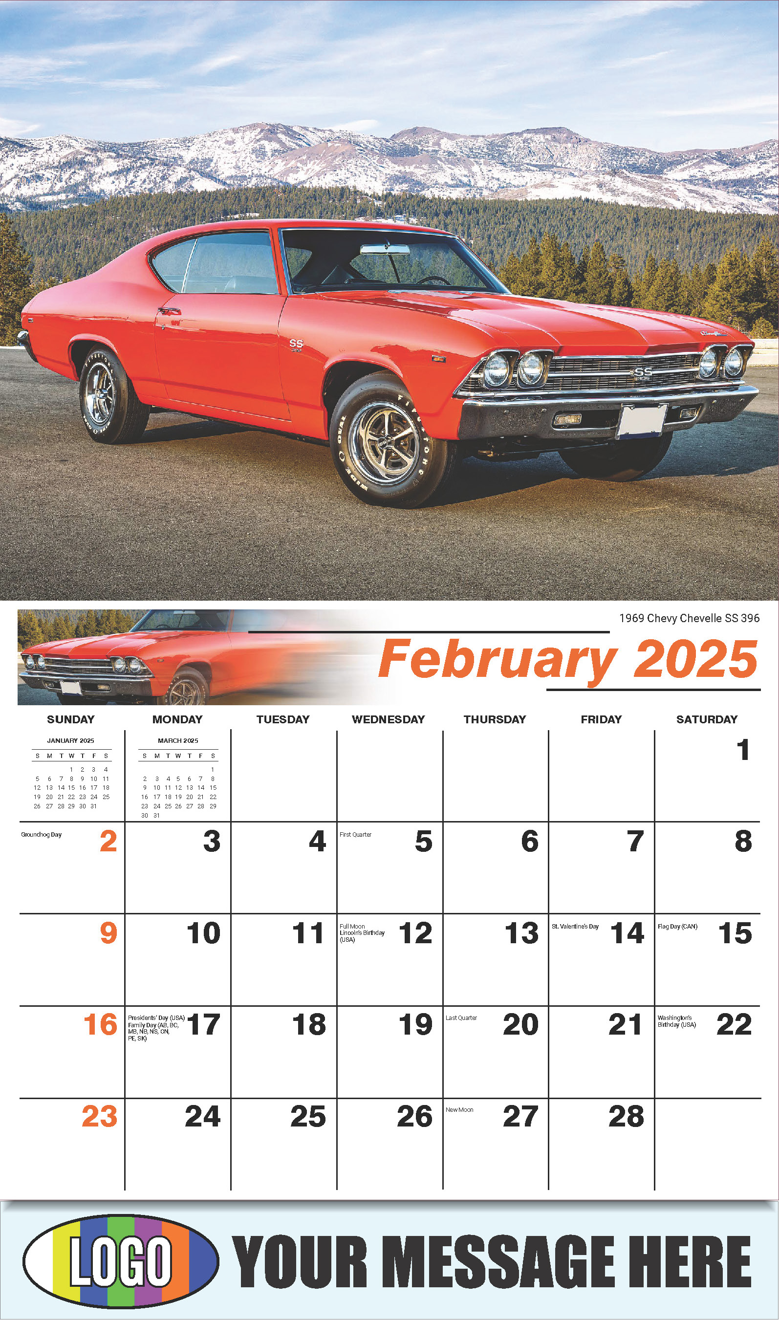 2025 Business Promo Calendar Vintage GM Car Calendar low as 65¢