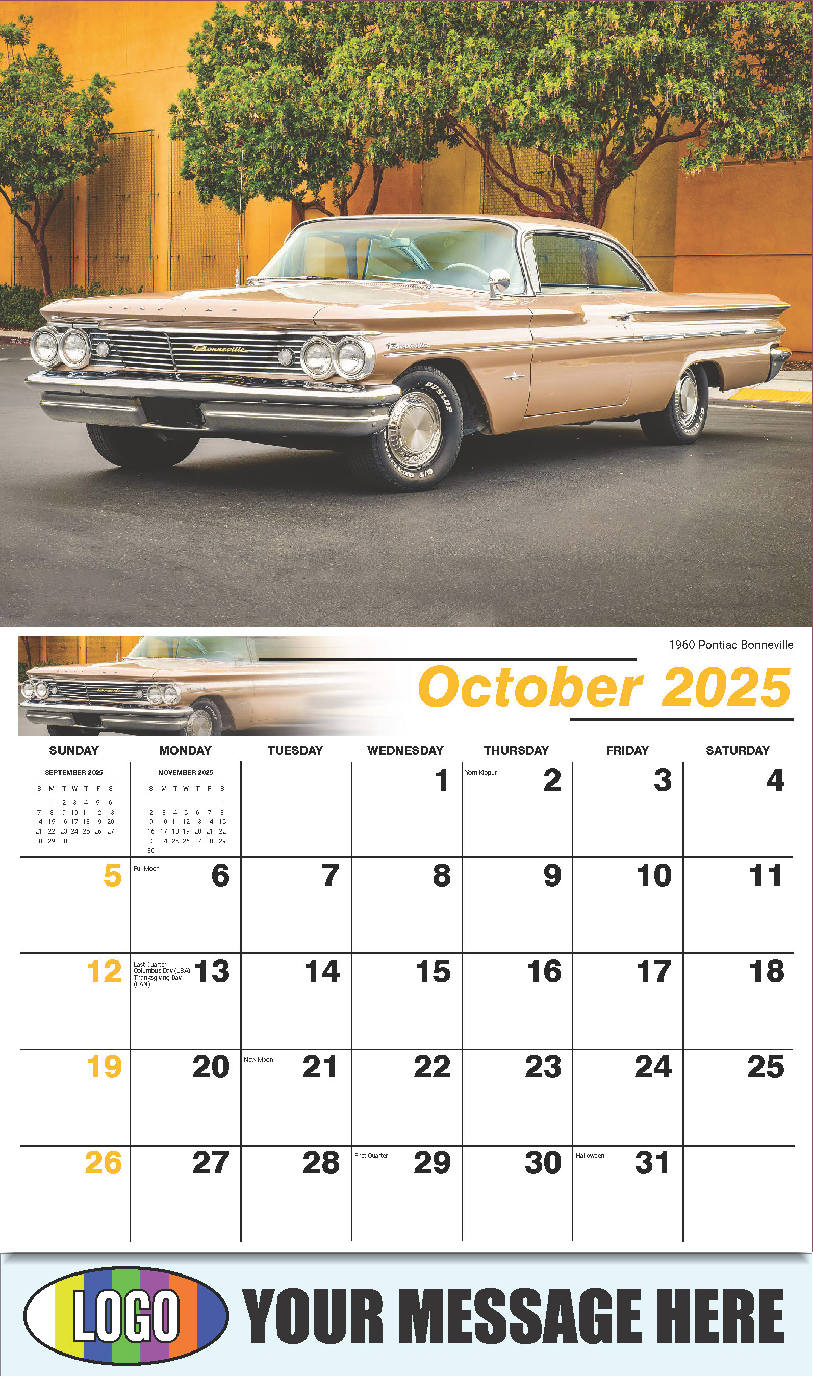 2025 Business Promo Calendar Vintage GM Car Calendar low as 65¢