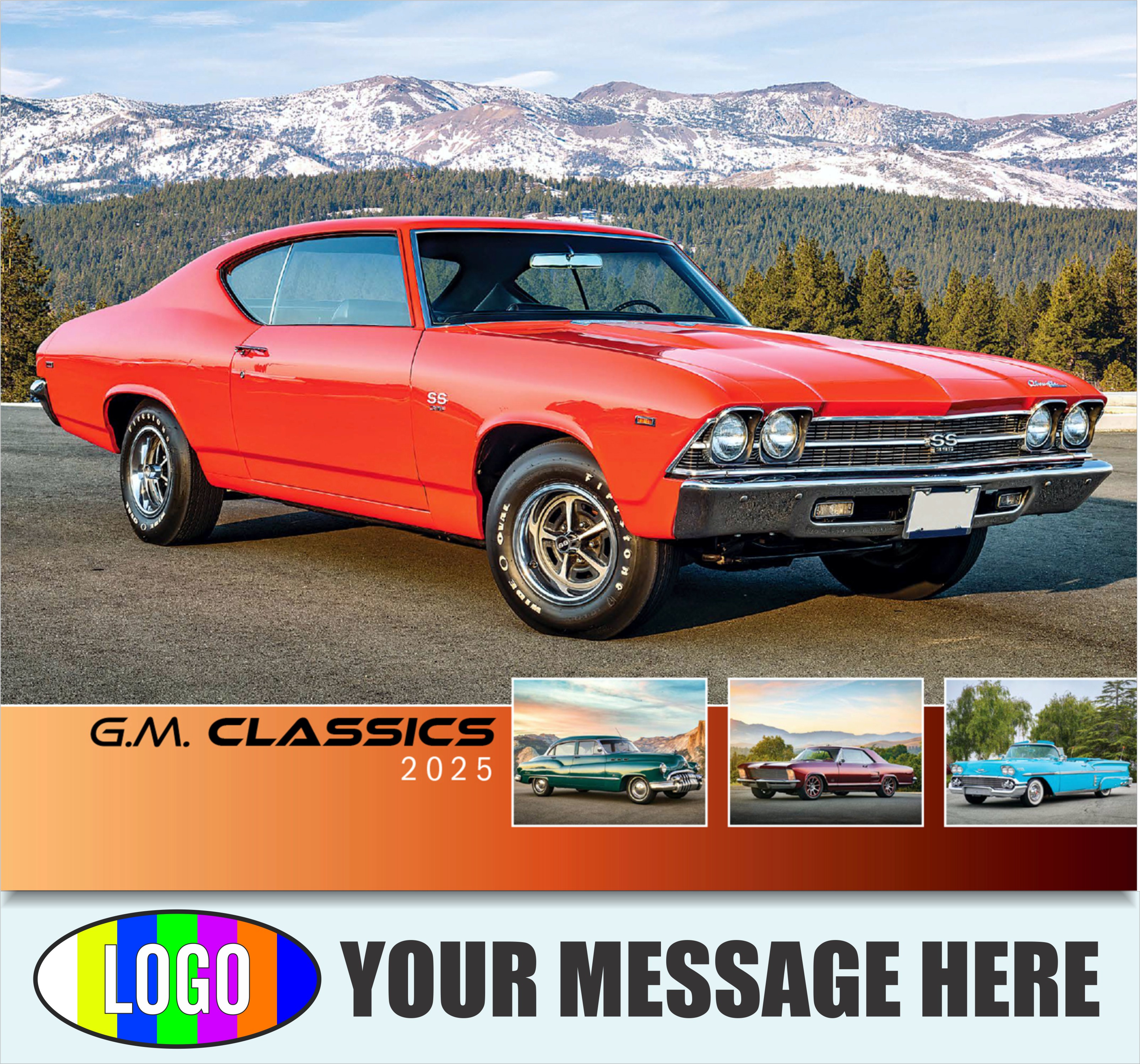 2025 Business Promo Calendar Vintage GM Car Calendar low as 65¢