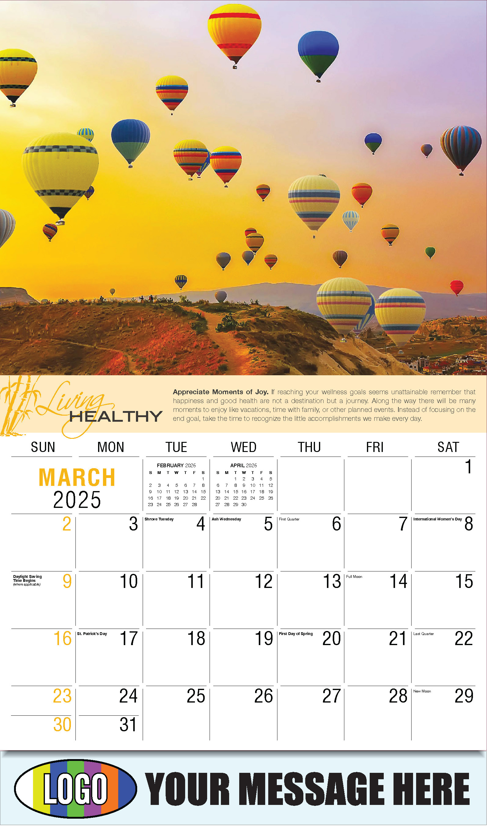 2025 Business Promotion Calendar Living Healthy low as 65¢
