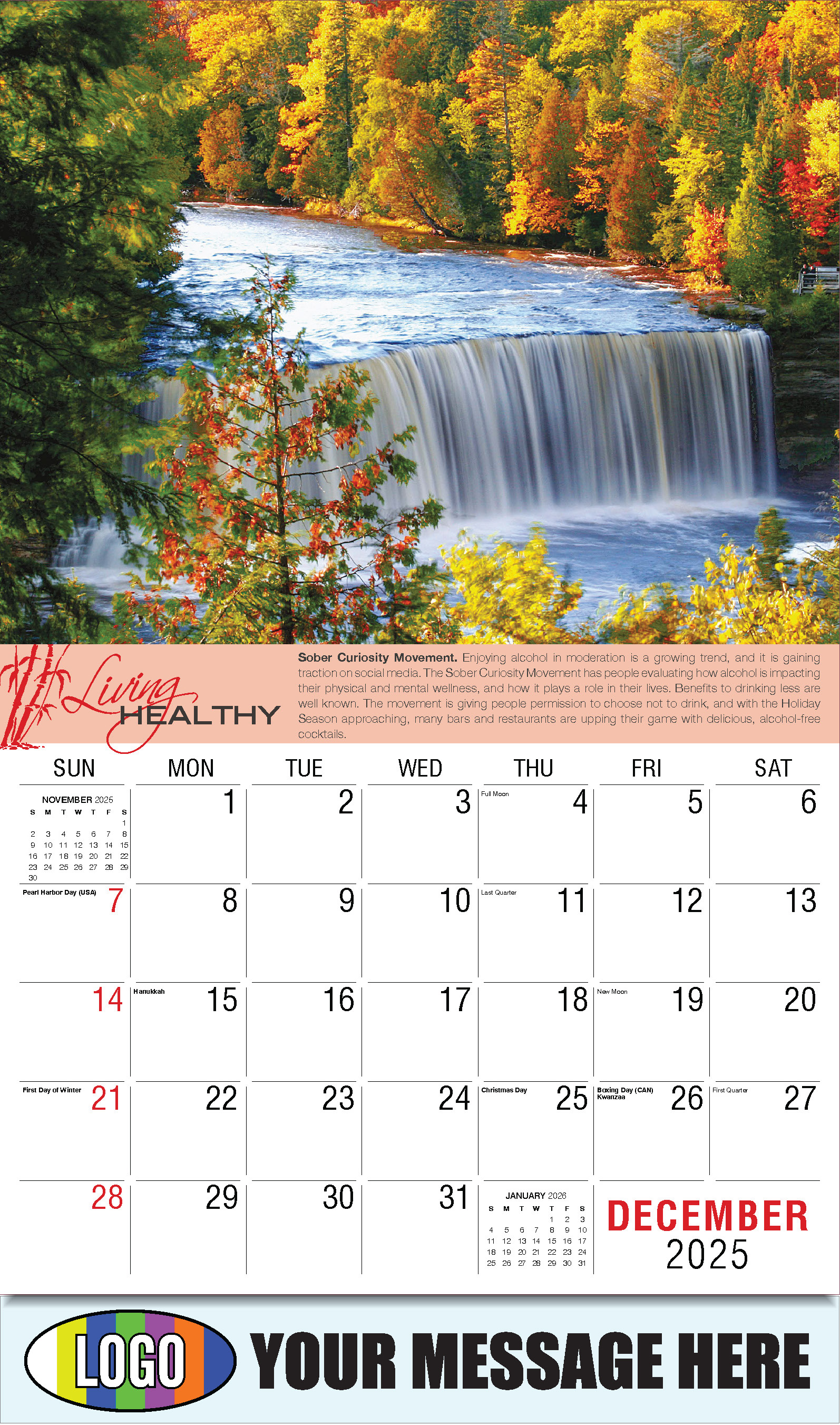 2025 Business Promotion Calendar Living Healthy low as 65¢
