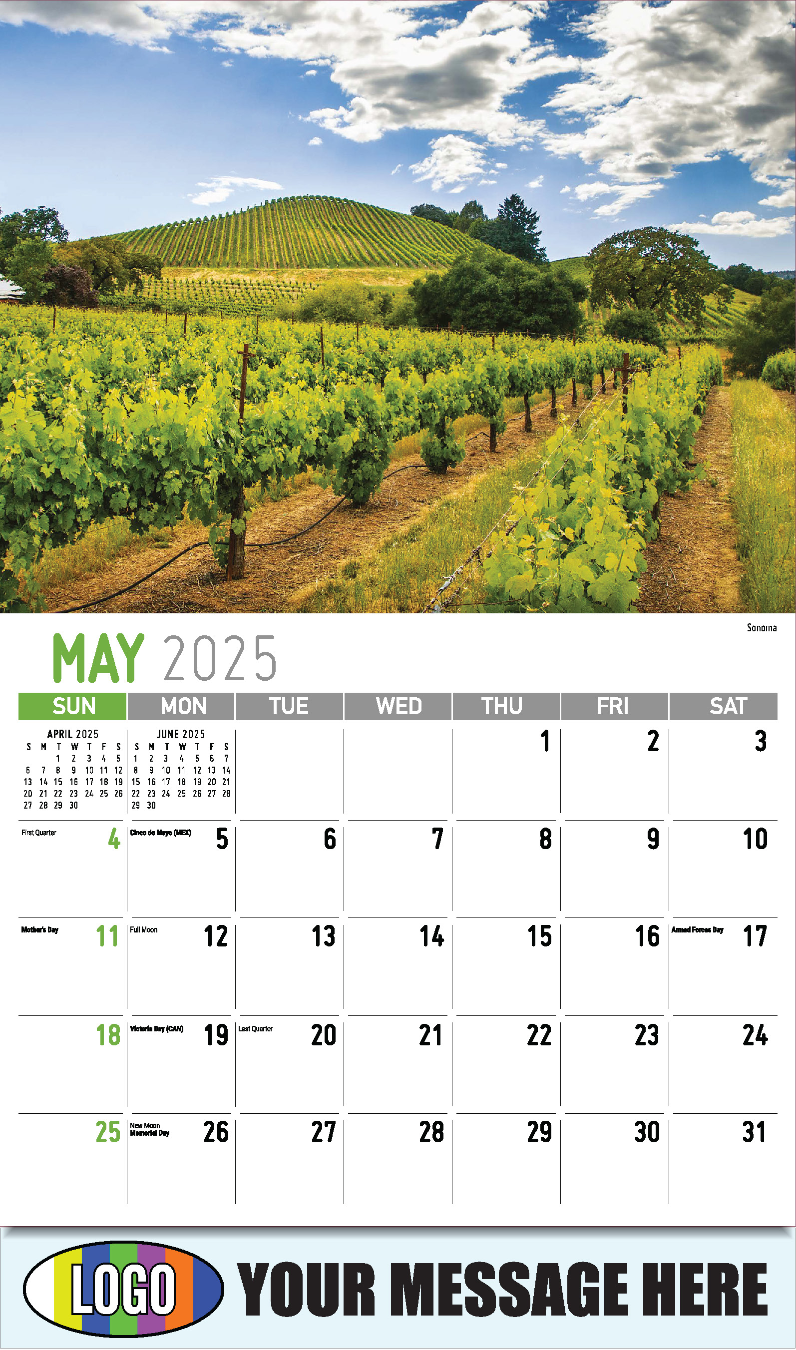 2025 Promotional Calendar California Scenic low as 65¢