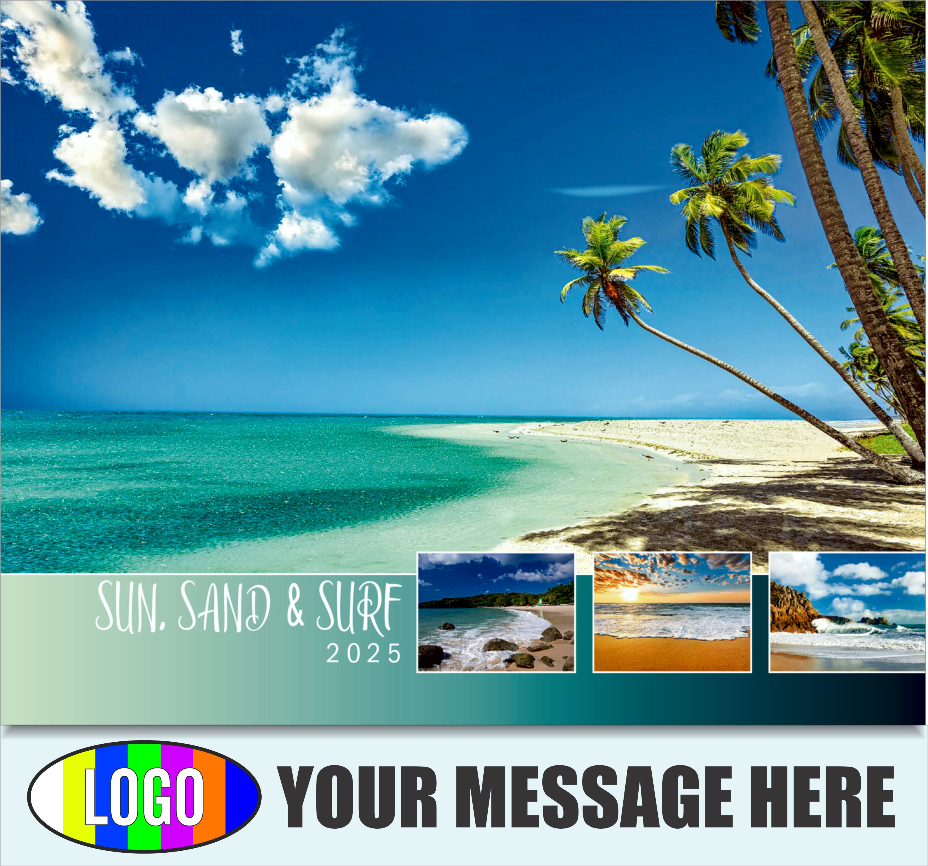 2025 Promotional Advertising Calendar Sun, Sand and Surf low as 65¢