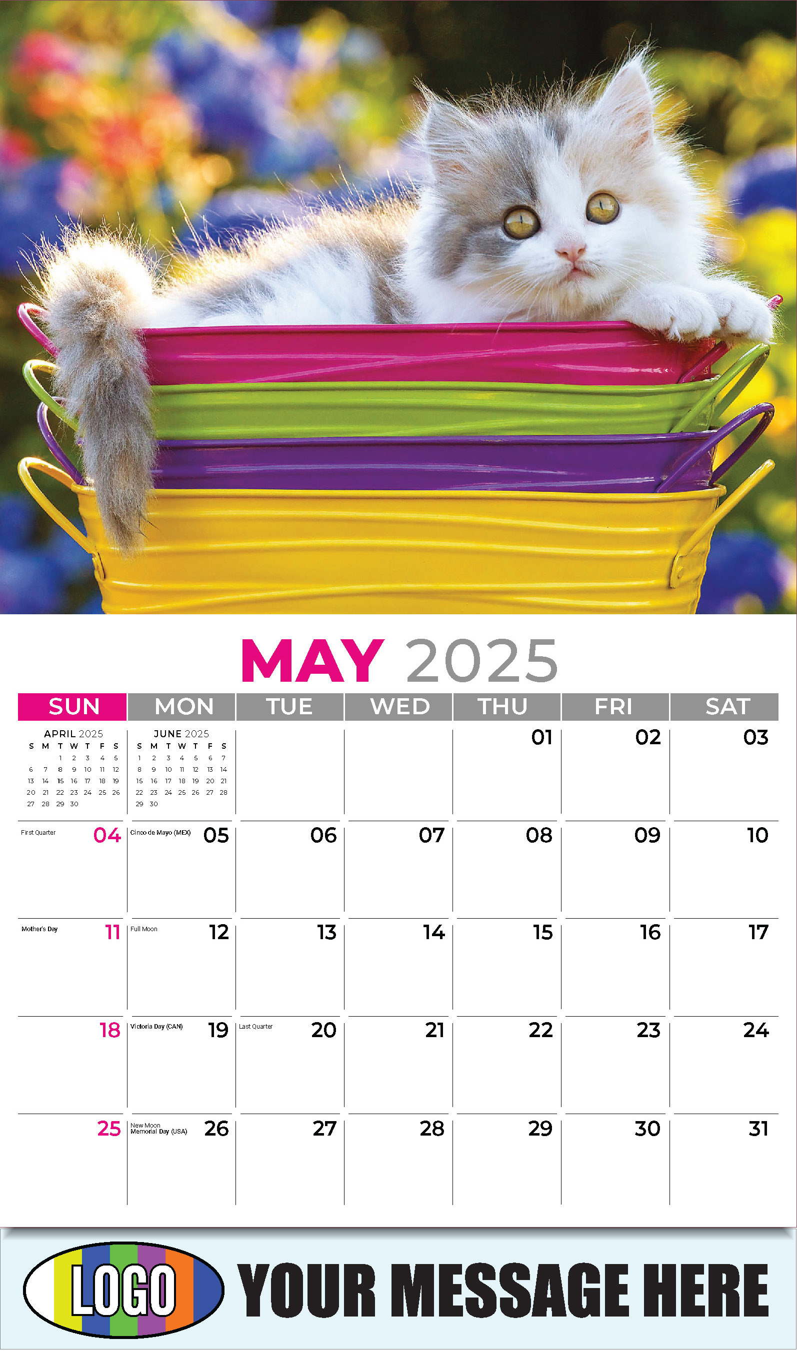 2025 Promotional Calendar Household Pets and Animals low as 65¢