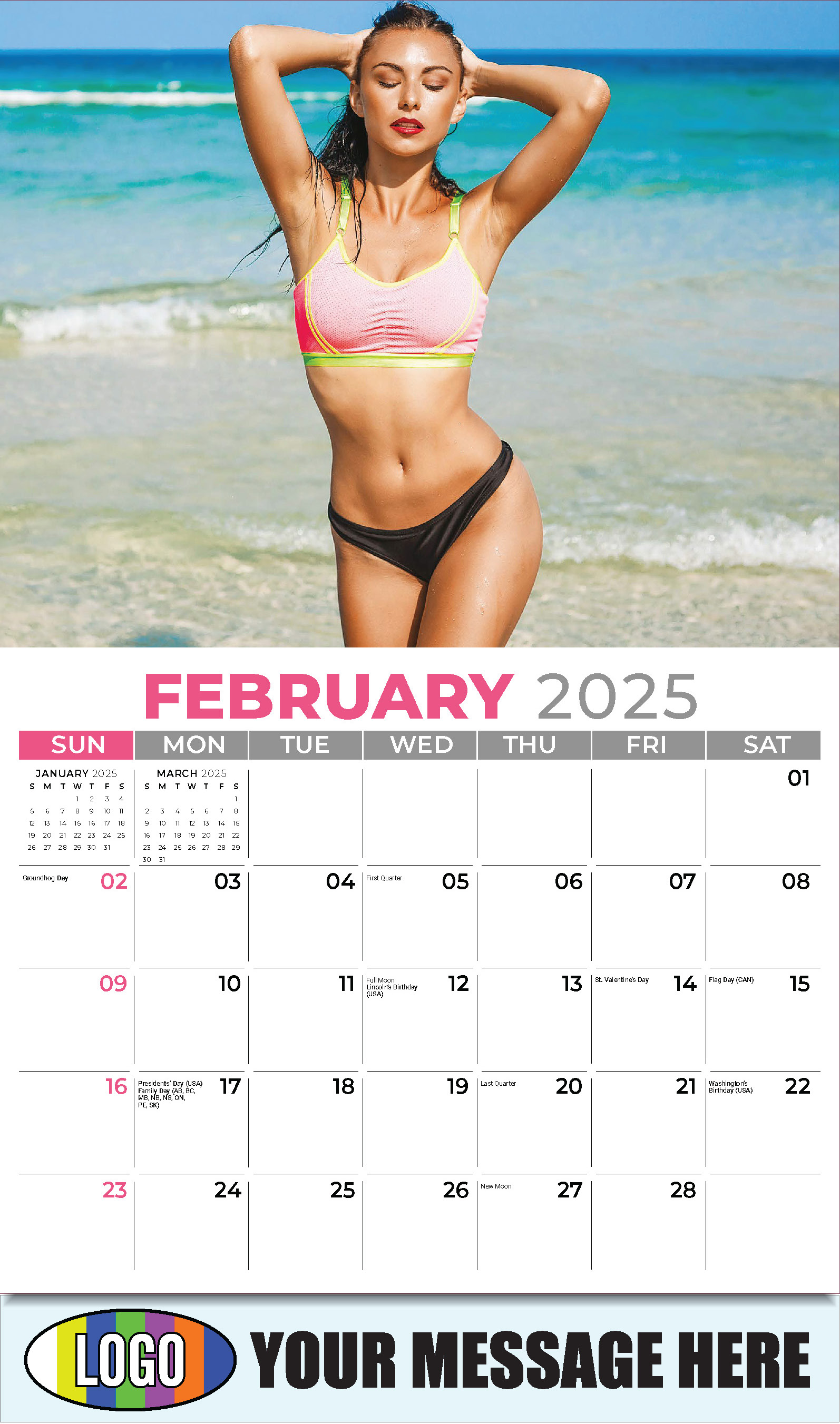 2025 Business Advertising Calendars  Swimsuit Models  low as 65¢