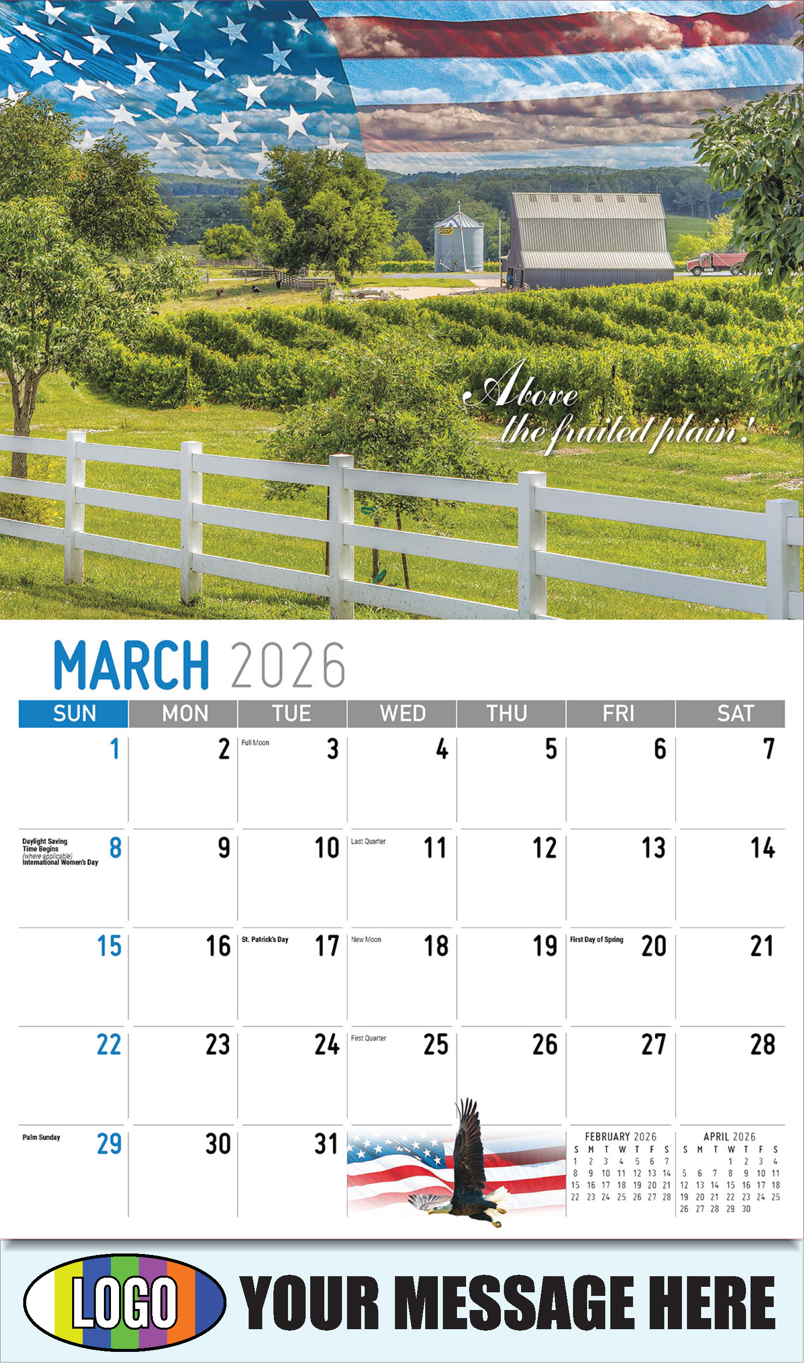 2026 Business Advertising Calendar - America the Beautiful  - March