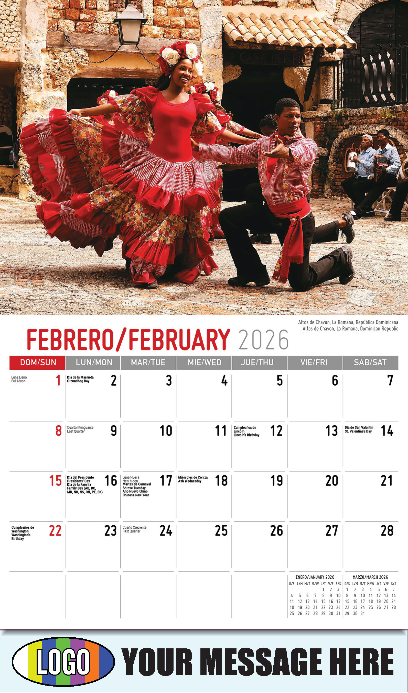 2026 Business Promotional Calendar - Latin America Scenic  - Altos de Chavon, La Romana, República Dominicana
Altos de Chavon, La Romana, Dominican Republic - February