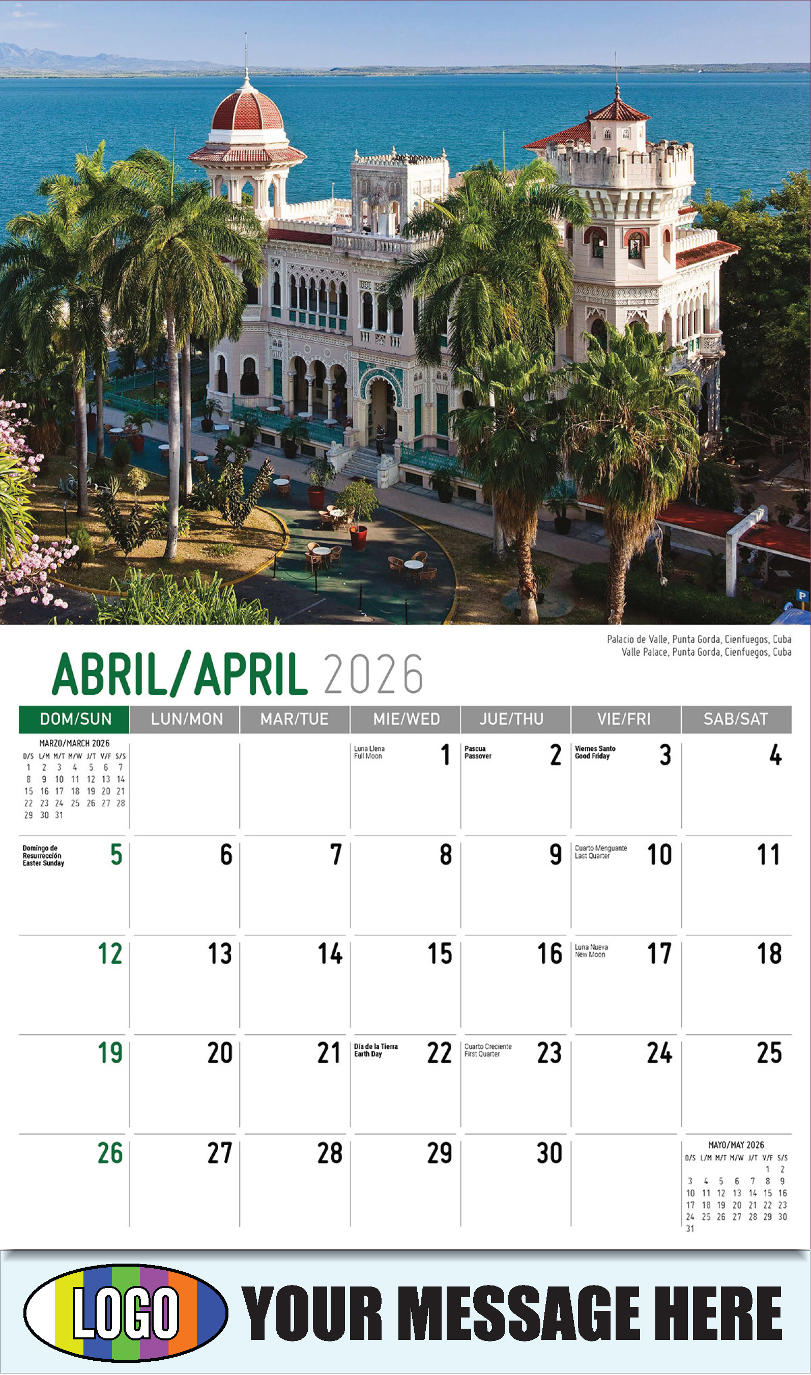 2026 Business Advertising Calendar - Latin America Scenic  - Palacio de Valle, Punta Gorda, Cienfuegos, Cuba
Valle Palace, Punta Gorda, Cienfuegos, Cuba - April