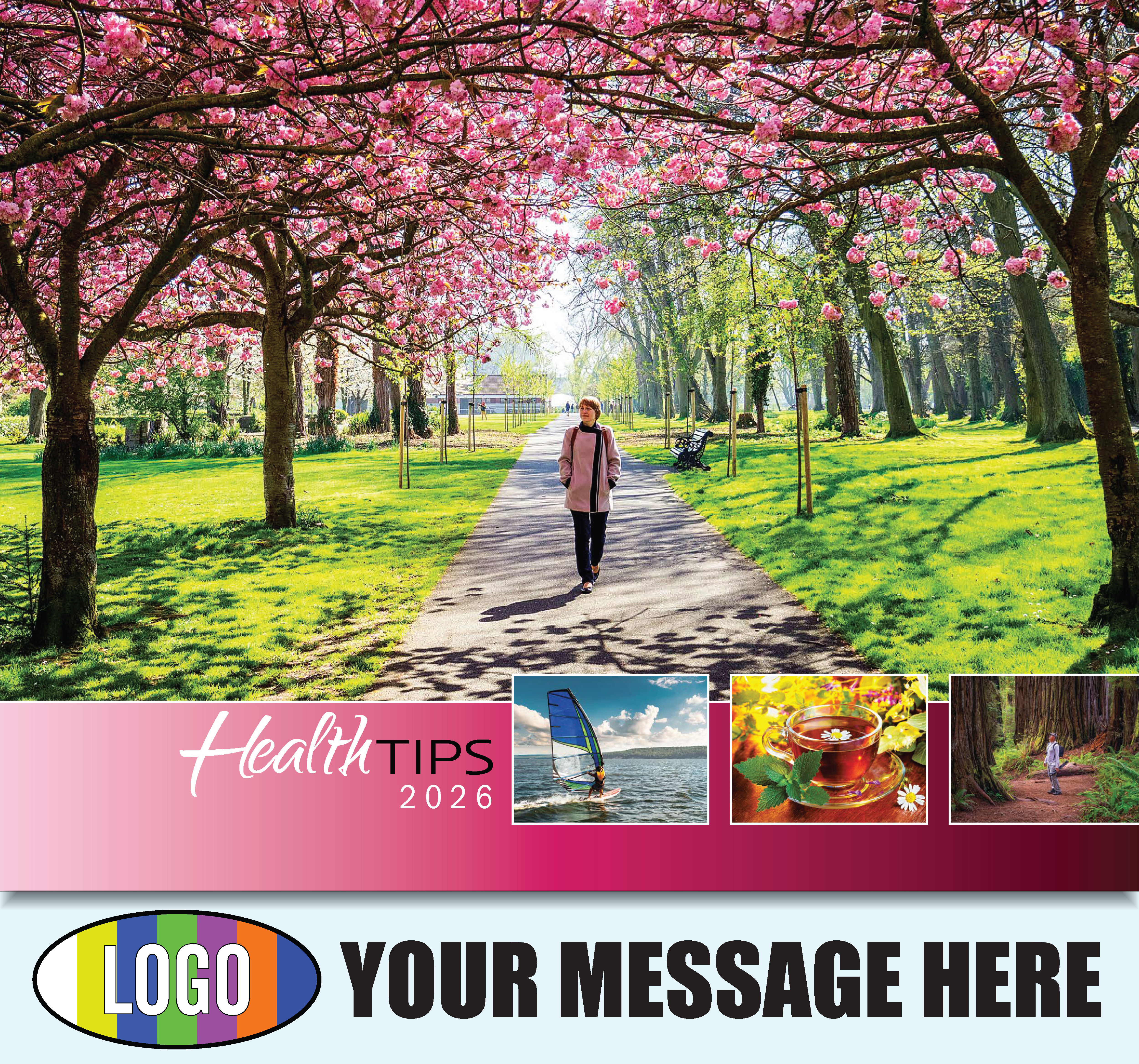2026 Business Promo Calendar - Health Tips - Printed with your Logo, Name and message