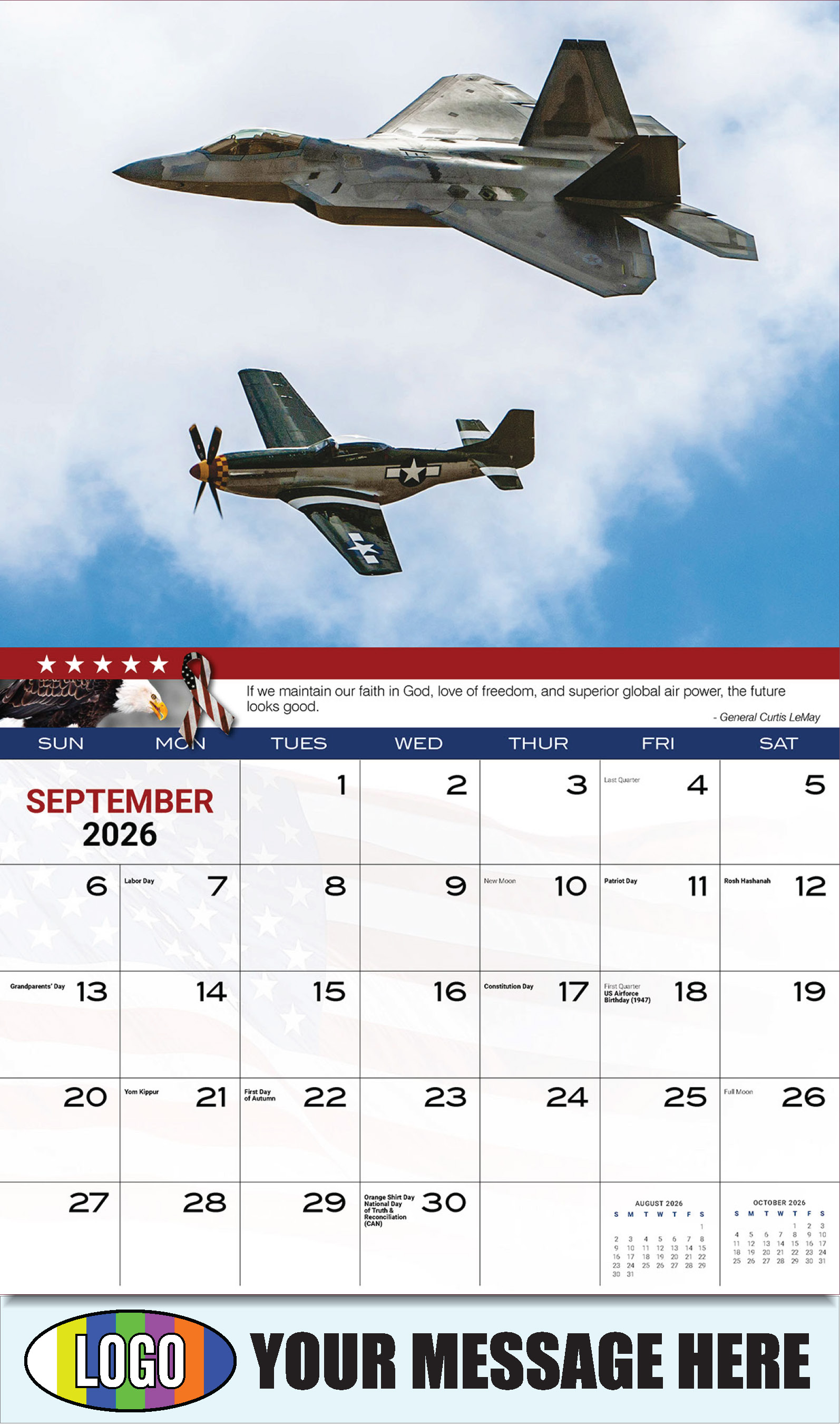 2026 Business Promo Calendar - Home of the Brave - September