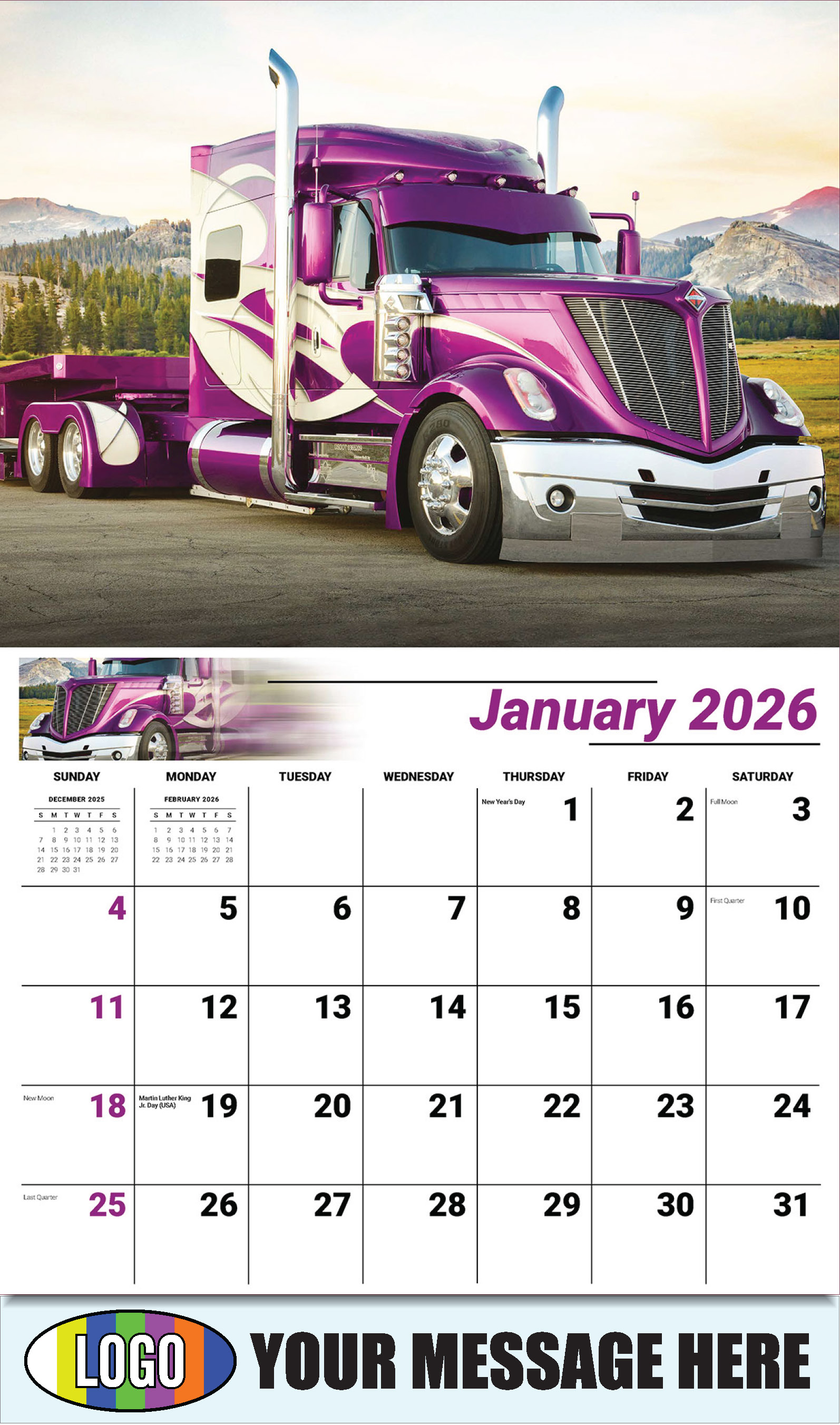 2026 Business Promotional Calendar - Kings of the Road - January
