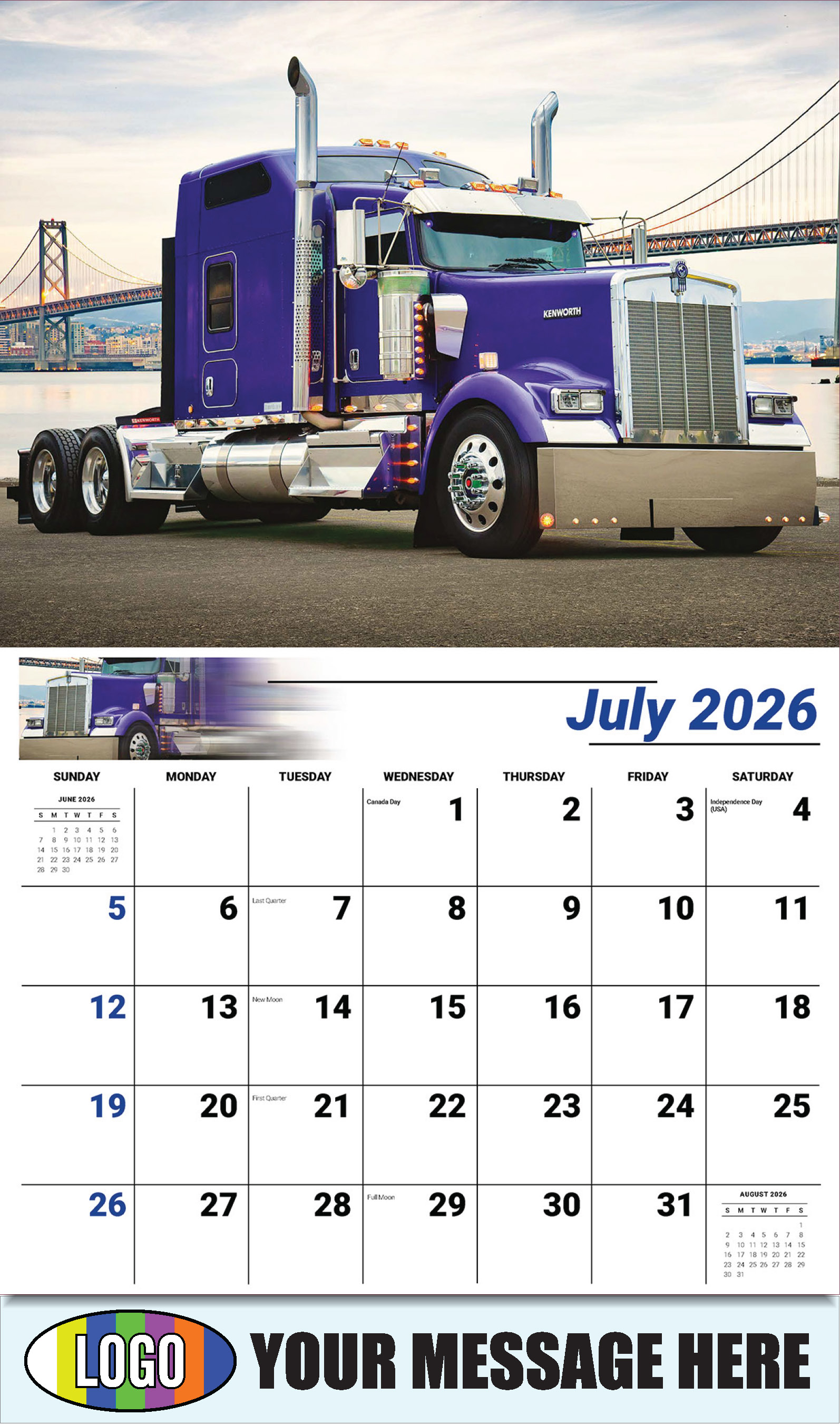 2026 Business Promo Calendar - Kings of the Road - July
