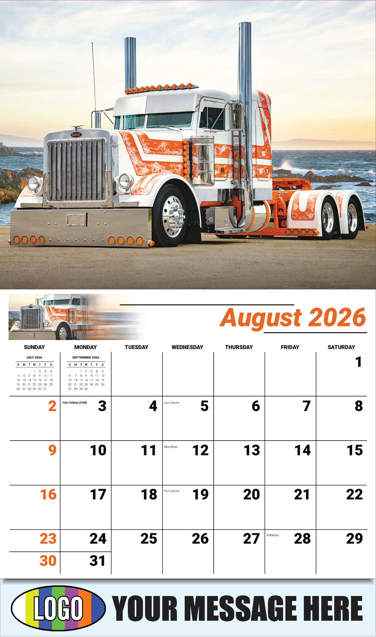 2026 Business Promo Calendar - Kings of the Road - August