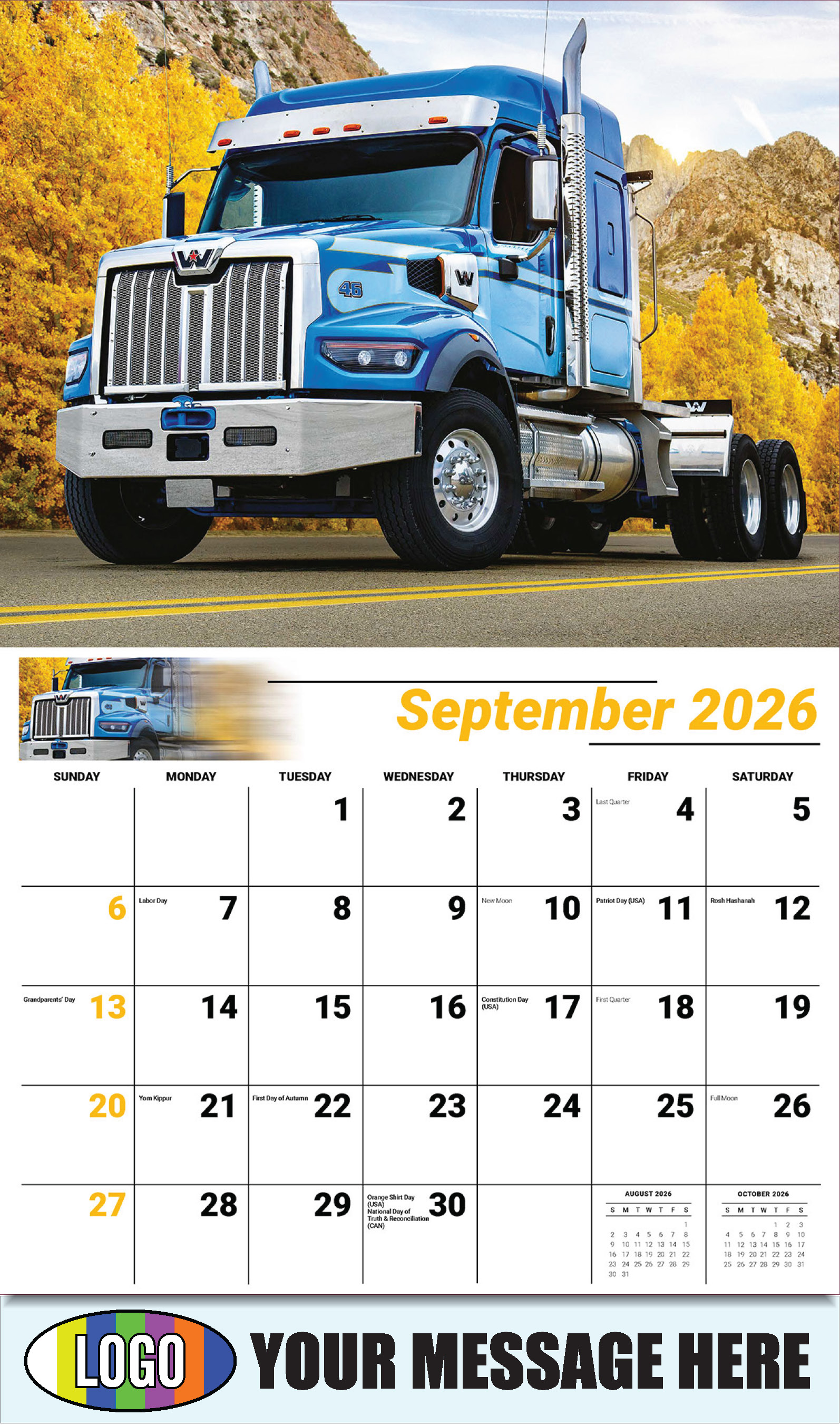 2026 Business Promo Calendar - Kings of the Road - September