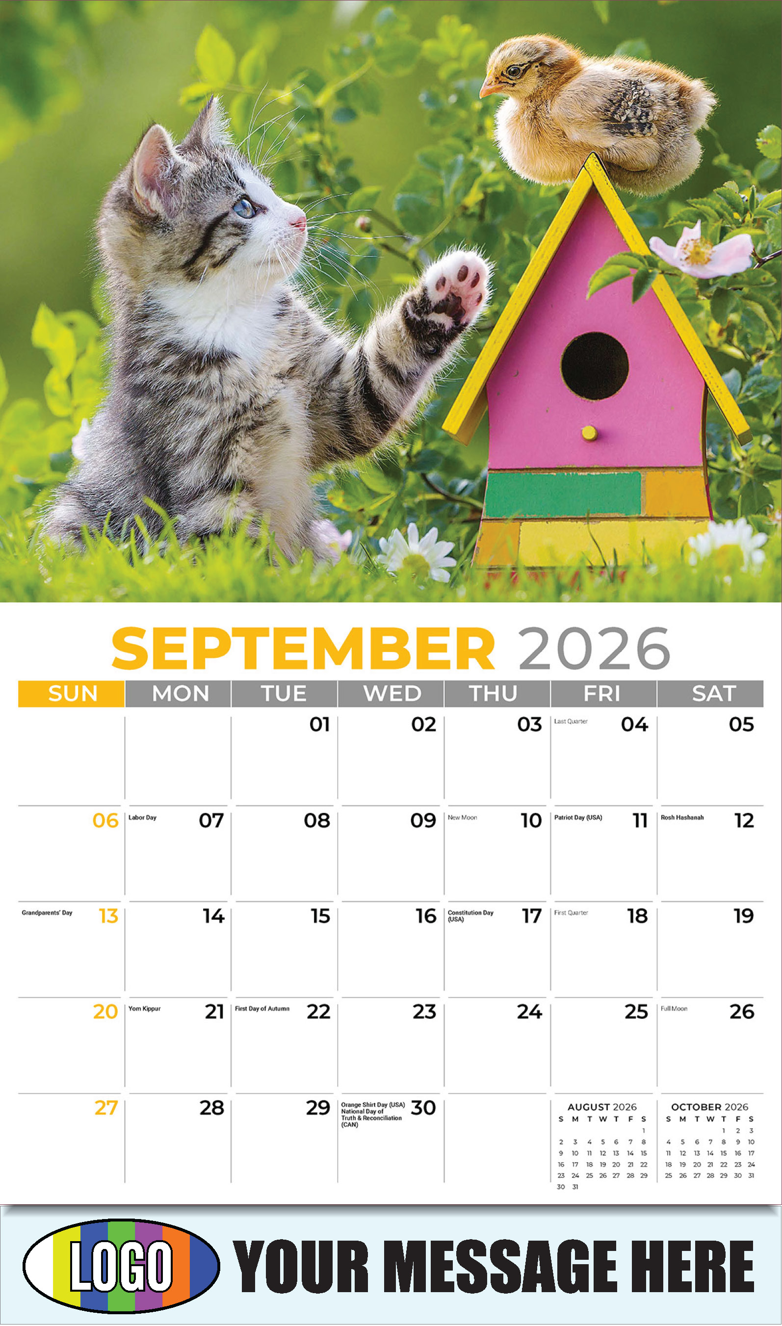 2026 Business Promo Calendar - Kittens - September